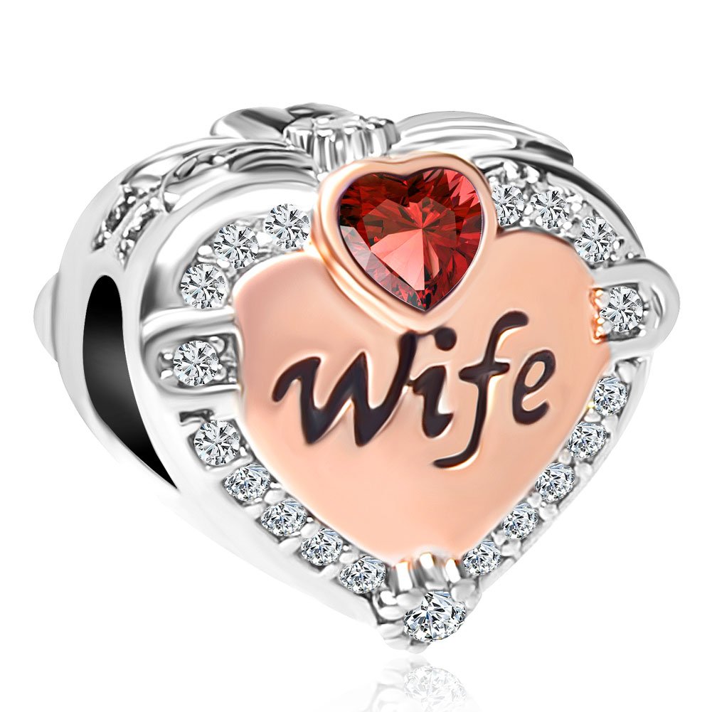 CharmSStory Rose Gold Heart Charm Beads for Bracelets & Necklaces - Perfect for Anniversary Gifts, Valentine's Day Presents & Couple Jewelry Making