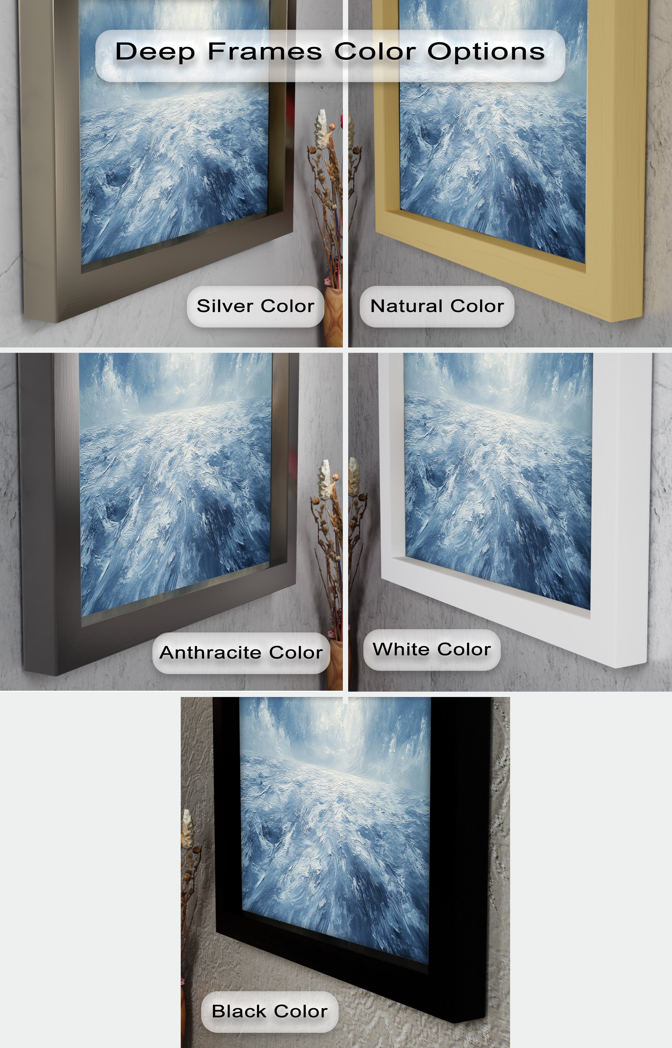 Blue Coastal Wall Art - Abstract Ocean Seascape Oil Painting for Beach House Decor | Handmade Canvas Artwork | Coastal Living Room & Bedroom Wall Decor