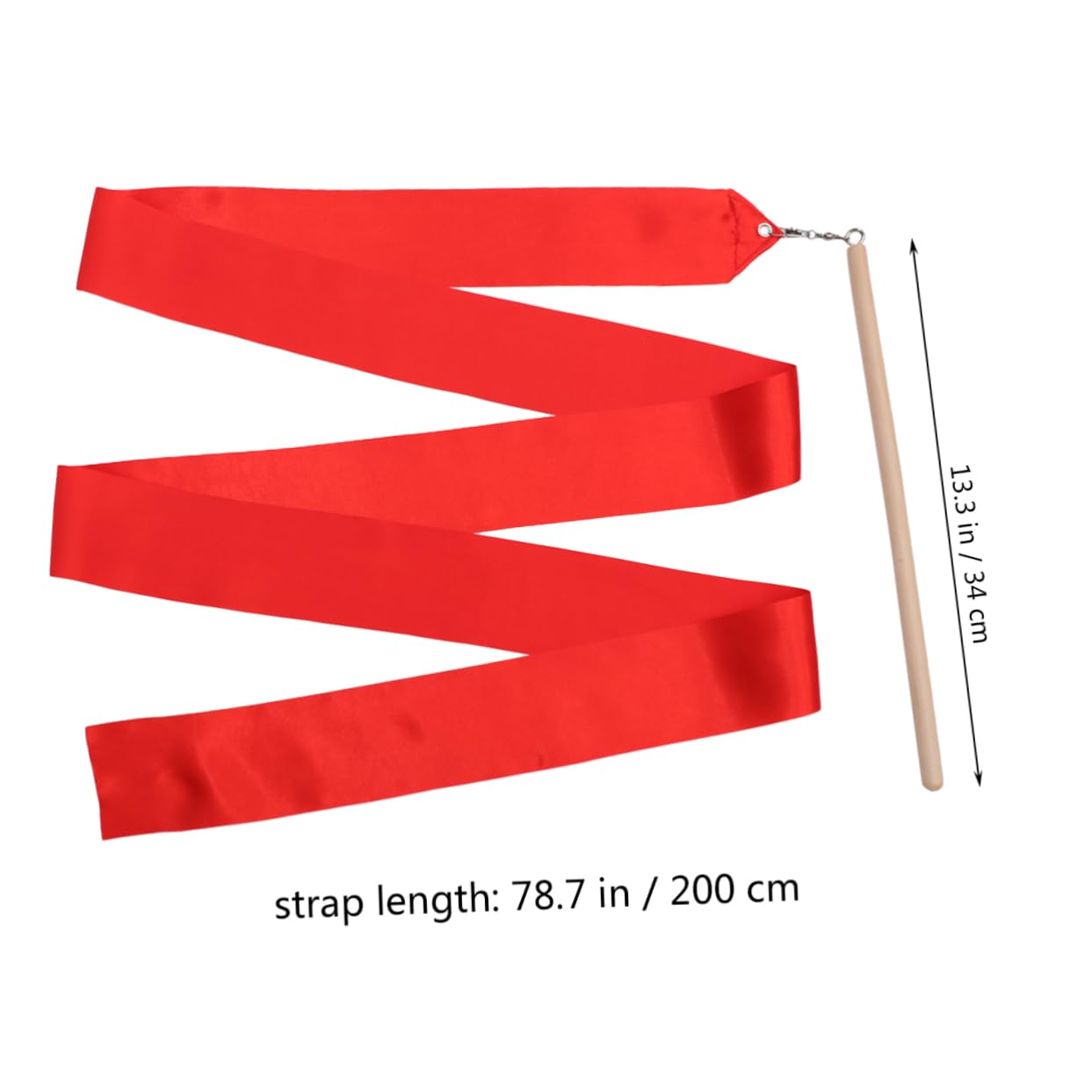 BCOATH Rhythmic Gymnastics Ribbon - 6ft Red Dance Ribbon Streamer with Stick for Gymnastics, Dance Performances & Training - Perfect for Competitions, Stage Shows & Practice Routines