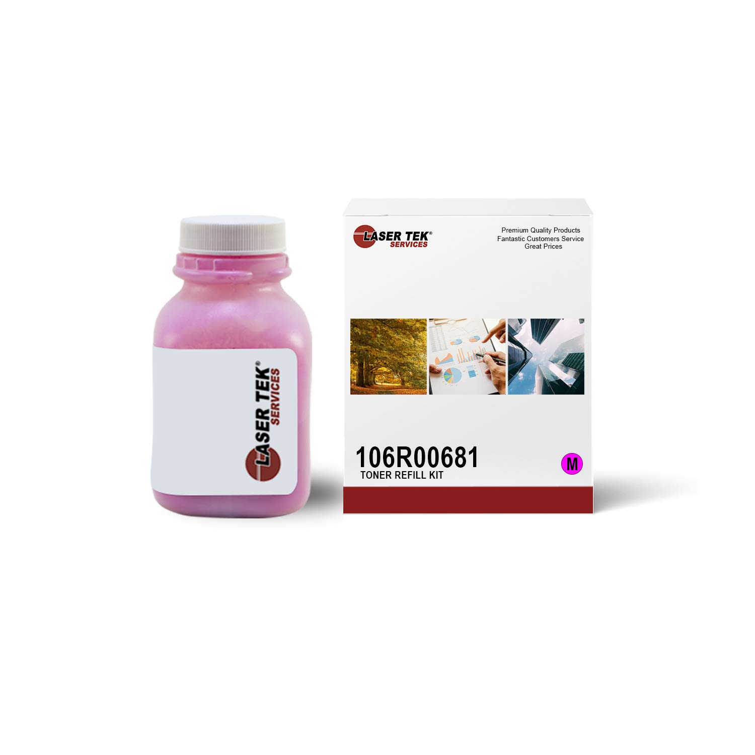 Laser Tek Services Compatible Toner Refill Kit for Xerox 6100 106R681 - Works with Xerox Phaser 6100/6100BD/6100DN Printers (Magenta, 1 Pack, 5000 Page Yield) - Ideal for Office Printing, Home Office Use & High-Volume Document Printing