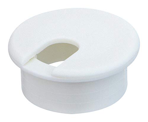 Jandorf 1-1/2 Inch White Grommet Desk Cable Organizer - Perfect for Office, Home & Workspace Cable Management