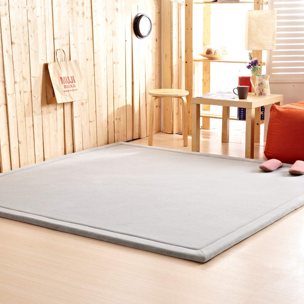 Soft Coral Fleece Non-Slip Area Rug 6.5'x7.2' - Modern Rectangular Living Room Carpet for Bedroom, Nursery & Indoor/Outdoor Use | Gray Home Decor Runner for Kids Play Area & High-Traffic Zones