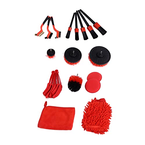 18Pcs Car Cleaning Drill Brush Kit - Universal 6.35 Hex Shank for Auto Detailing & Wheels - Perfect for Exterior Deep Cleaning