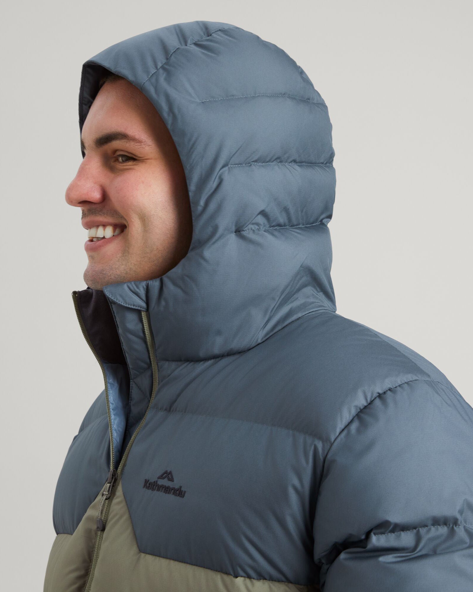 Men's Epiq Hooded Down Jacket - Lightweight Winter Coat for Outdoor Activities, Hiking & Travel - Night Black/Beech Brown