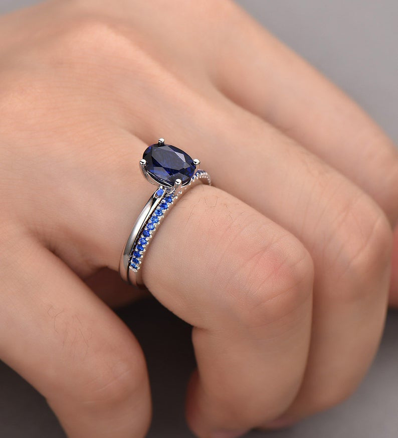 Elegant 4-Prong Sapphire Petite Comfort Fit Wedding Band Ring for Women - Perfect for Engagement, Anniversary & Special Occasions