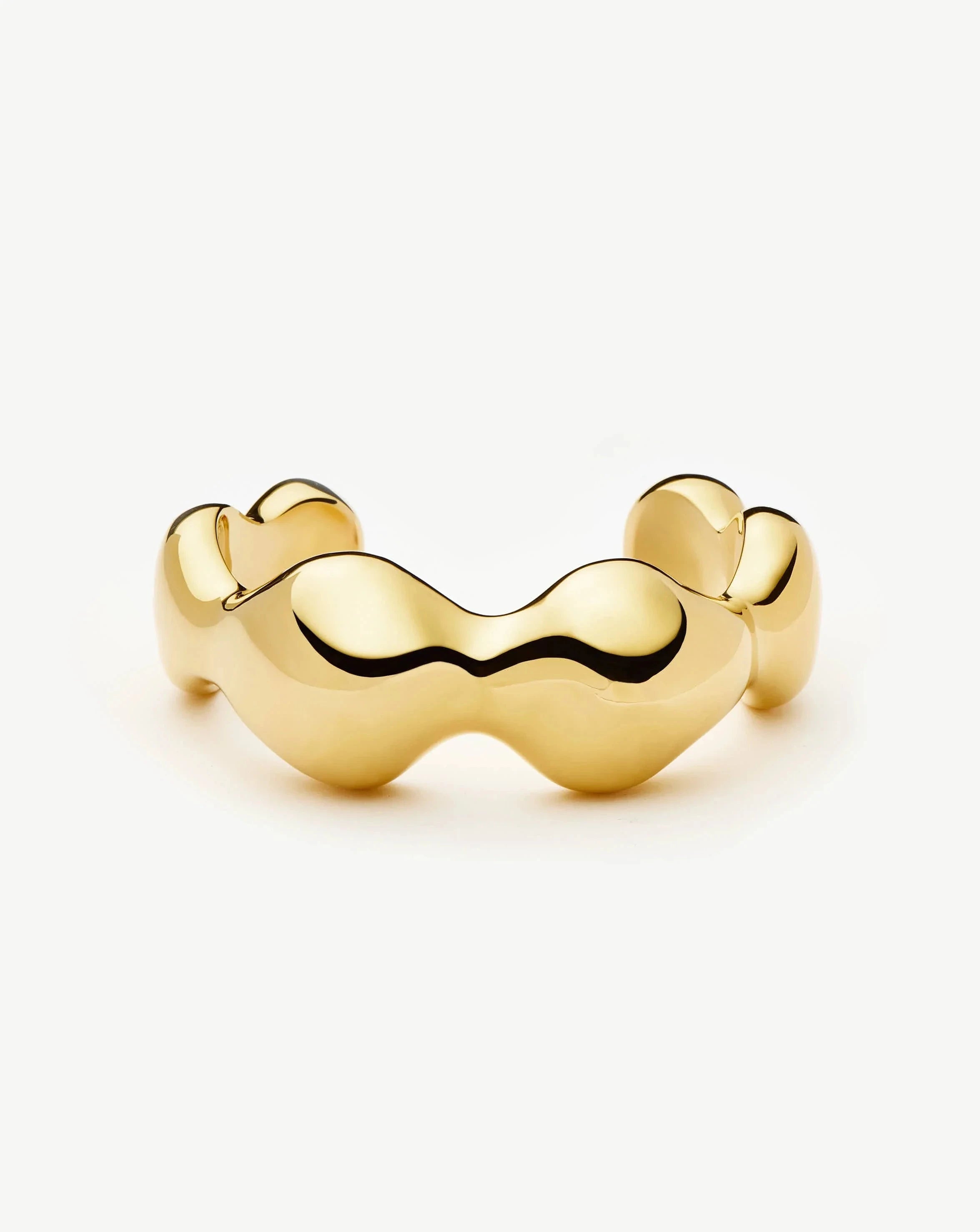 Eny Puffy Dome Statement Cuff Bracelet - 18k Gold Plated Women's Fashion Jewelry for Party, Wedding & Evening Wear