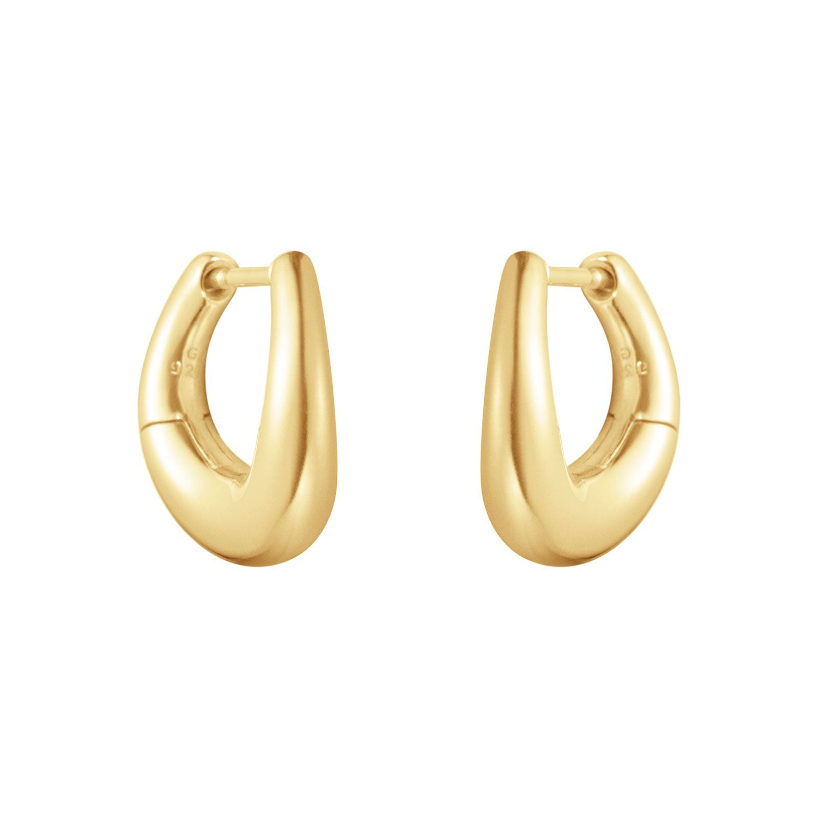 Georg Jensen OFFSPRING 18K Yellow Gold Hoop Earrings for Women - Luxury Minimalist Jewelry for Everyday Wear & Special Occasions