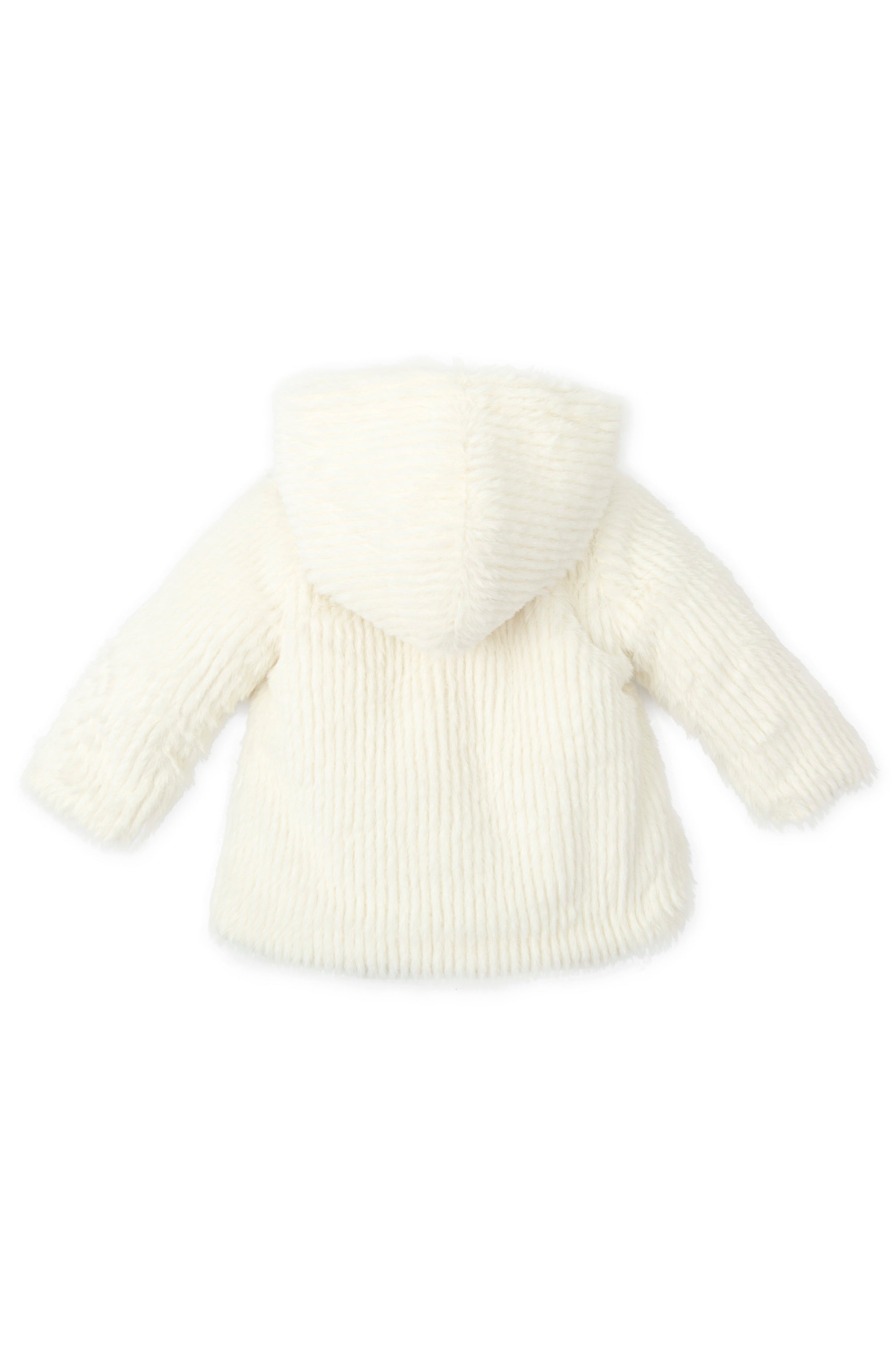 Ivory Faux Fur Jacket Women's Winter Coat - Soft Vegan Fur Outerwear for Cold Weather, Fashionable Long Sleeve Jacket for Parties, Dating & Night Out