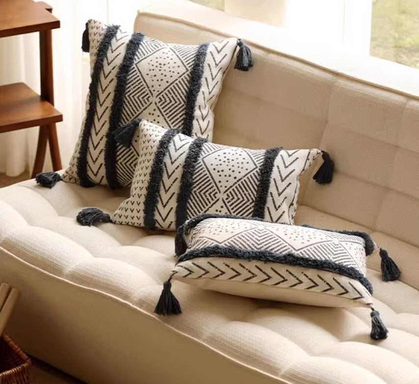Bohemian Geometric Modern Decorative Sofa Pillow Covers - Oriental Square Throw Pillows for Couch, Living Room & Dining Room Decor - Perfect for Home, Office, and Wedding Decorations