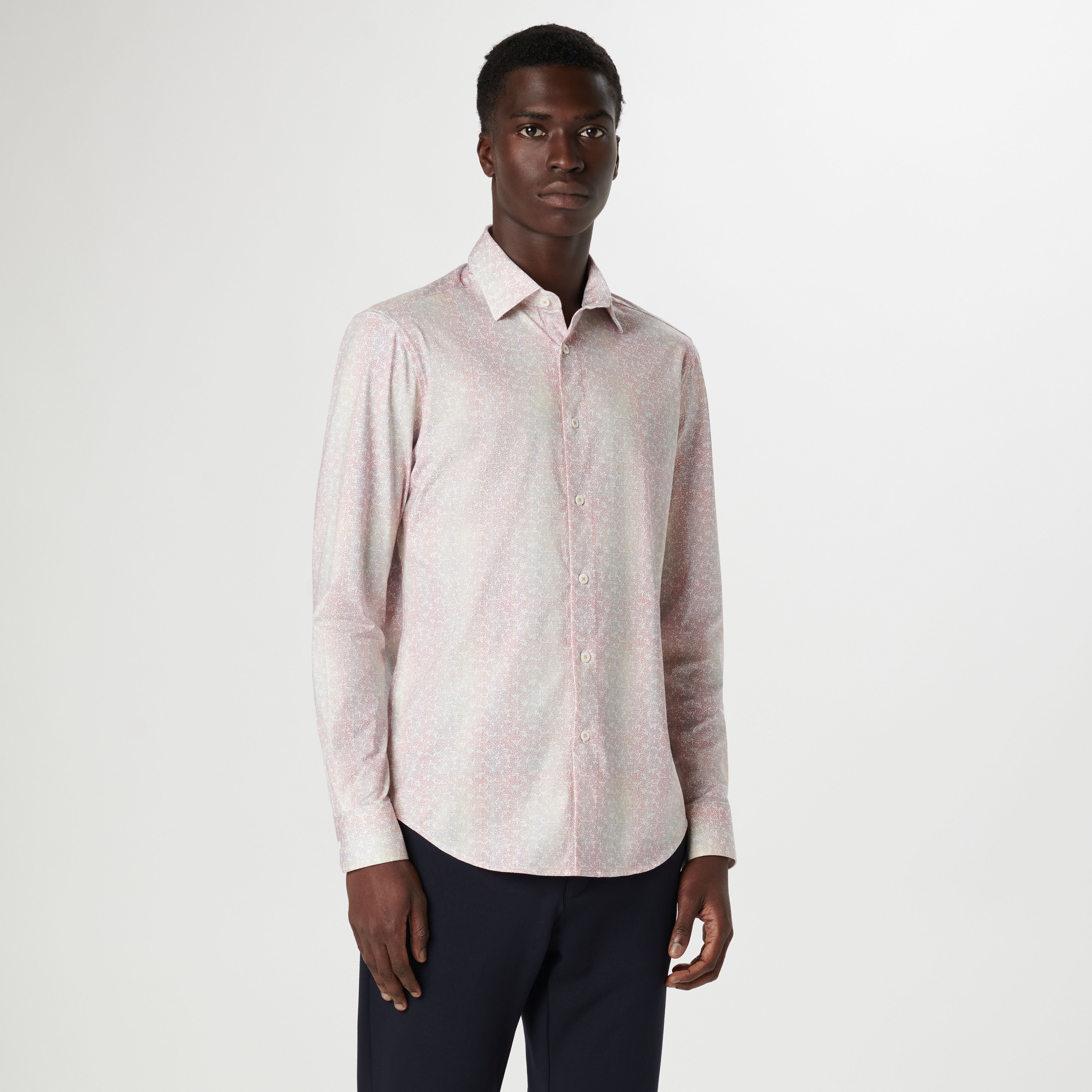 James Floral Print 100% Cotton Button-Down Shirt for Men - Casual & Business Wear, Perfect for Office, Date Night & Outdoor Activities