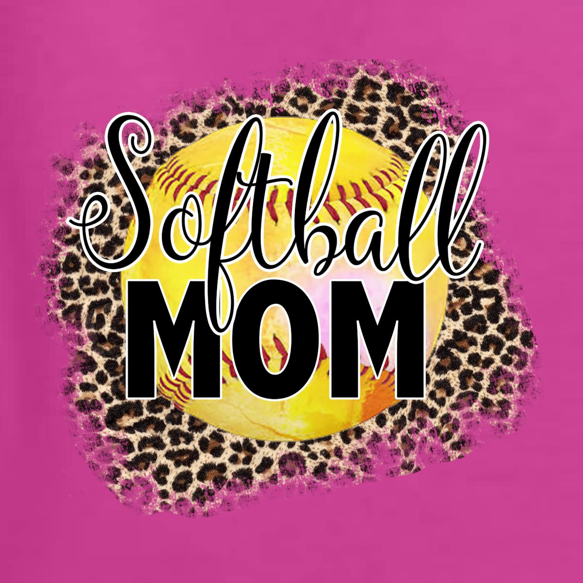 Wild Bobby Softball Mom Animal Print Graphic Hoodie - Unisex Sports Sweatshirt for Women & Girls - Perfect for Baseball Games, Team Spirit & Casual Wear