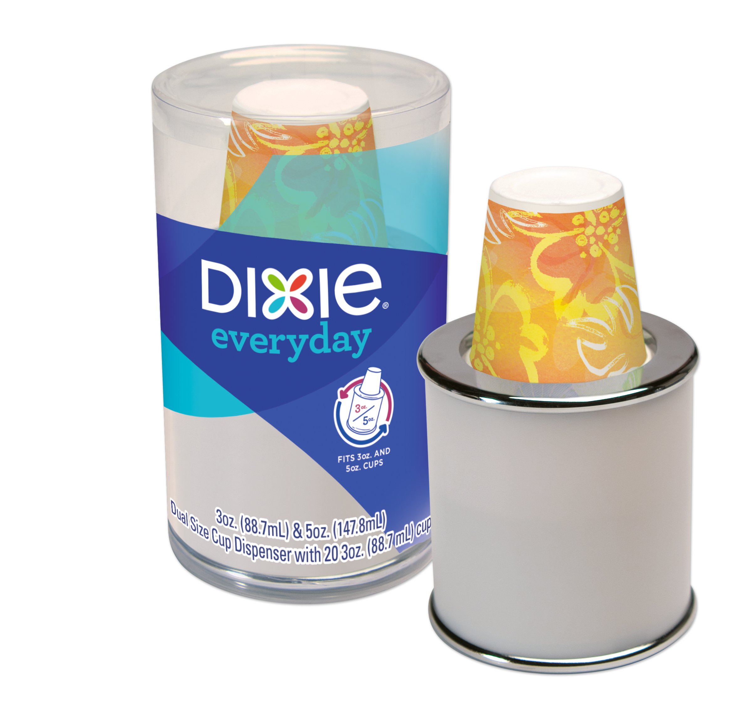 Dixie Disposable Paper Cup Dispenser for 3oz & 5oz Bath Cups - Stackable Bathroom Cup Holder for Hotels, Spas, and Healthcare Facilities