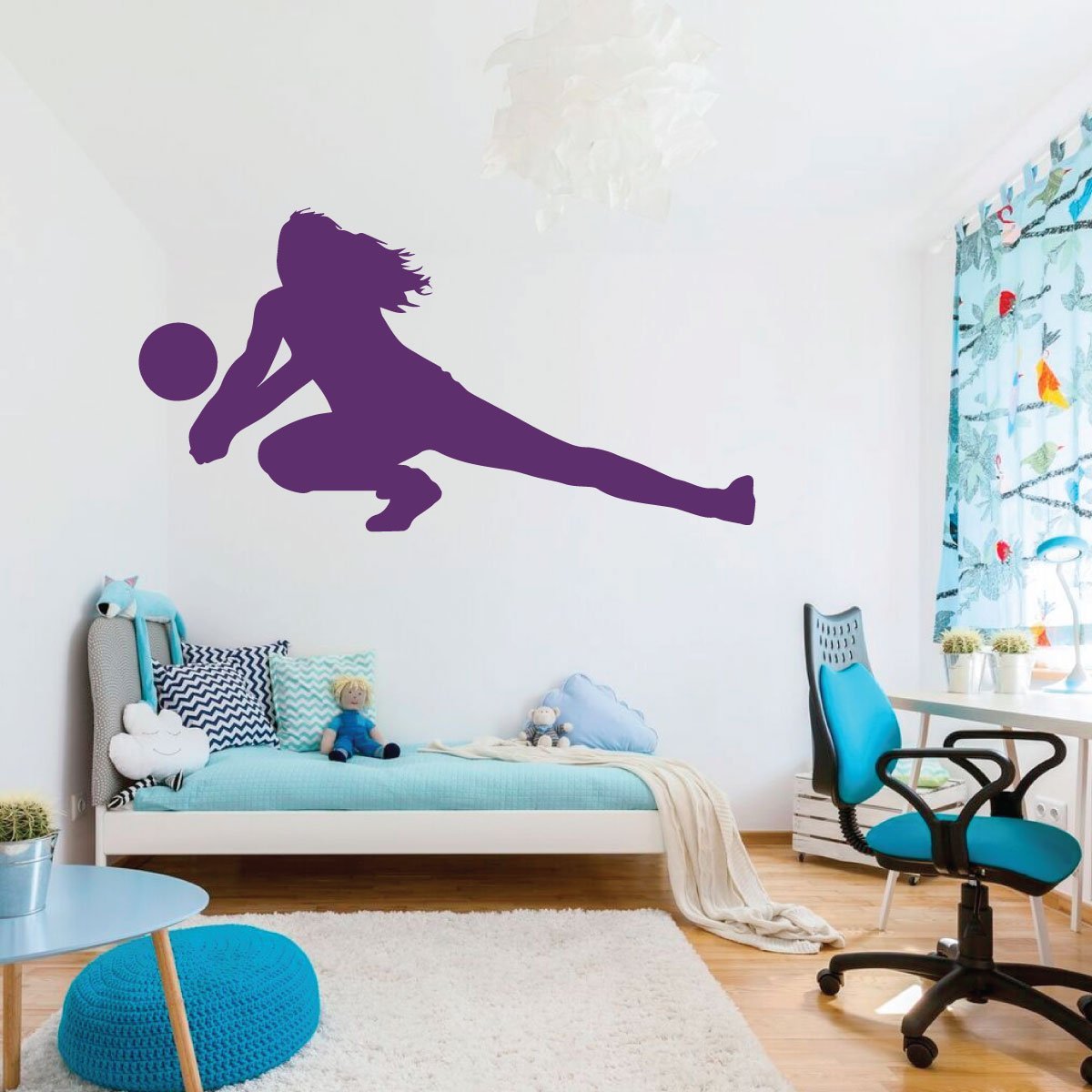 Personalized Volleyball Wall Decal - Custom Vinyl Sports Decor for Girls Bedroom, Playroom & Teen Room - Perfect for Sports Lovers & Athletes