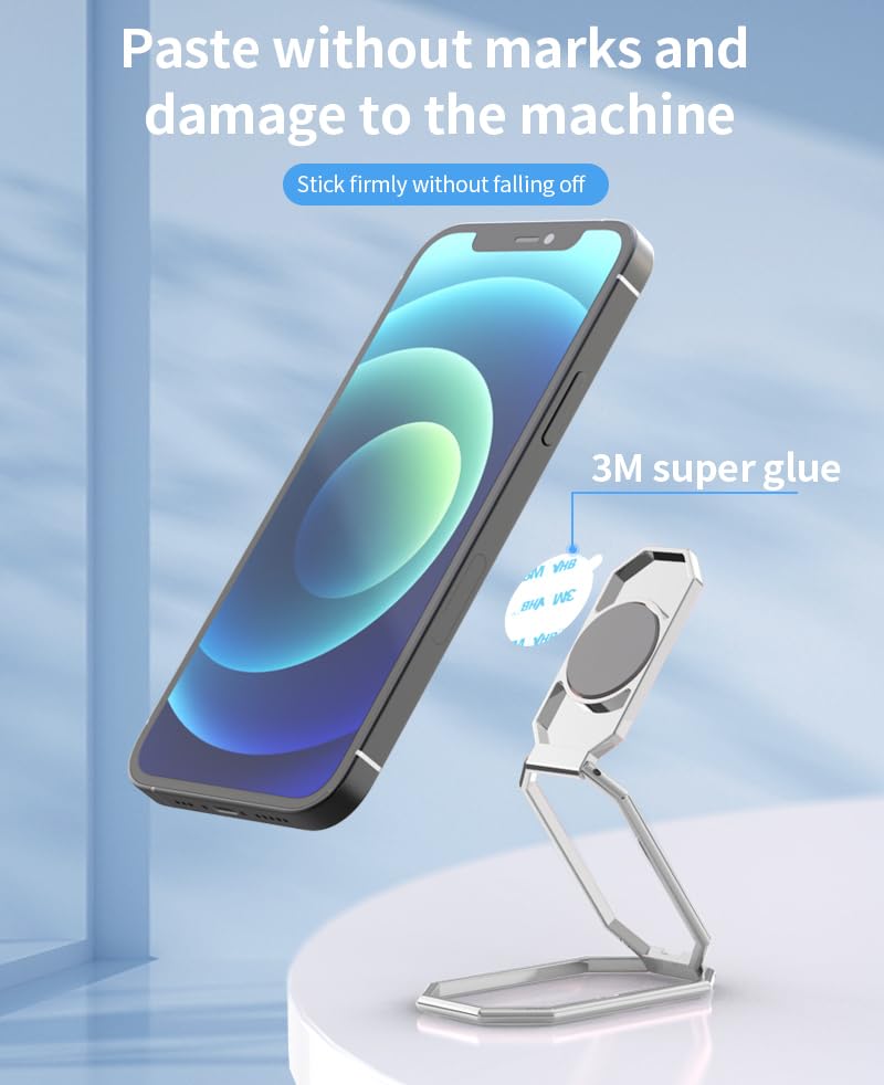 360° Rotating Metal Phone Ring Holder - Foldable Kickstand & Magnetic Car Mount Compatible with iPhone, Samsung, iPad & Most Smartphones | Perfect for Hands-Free Viewing, Driving & Selfies