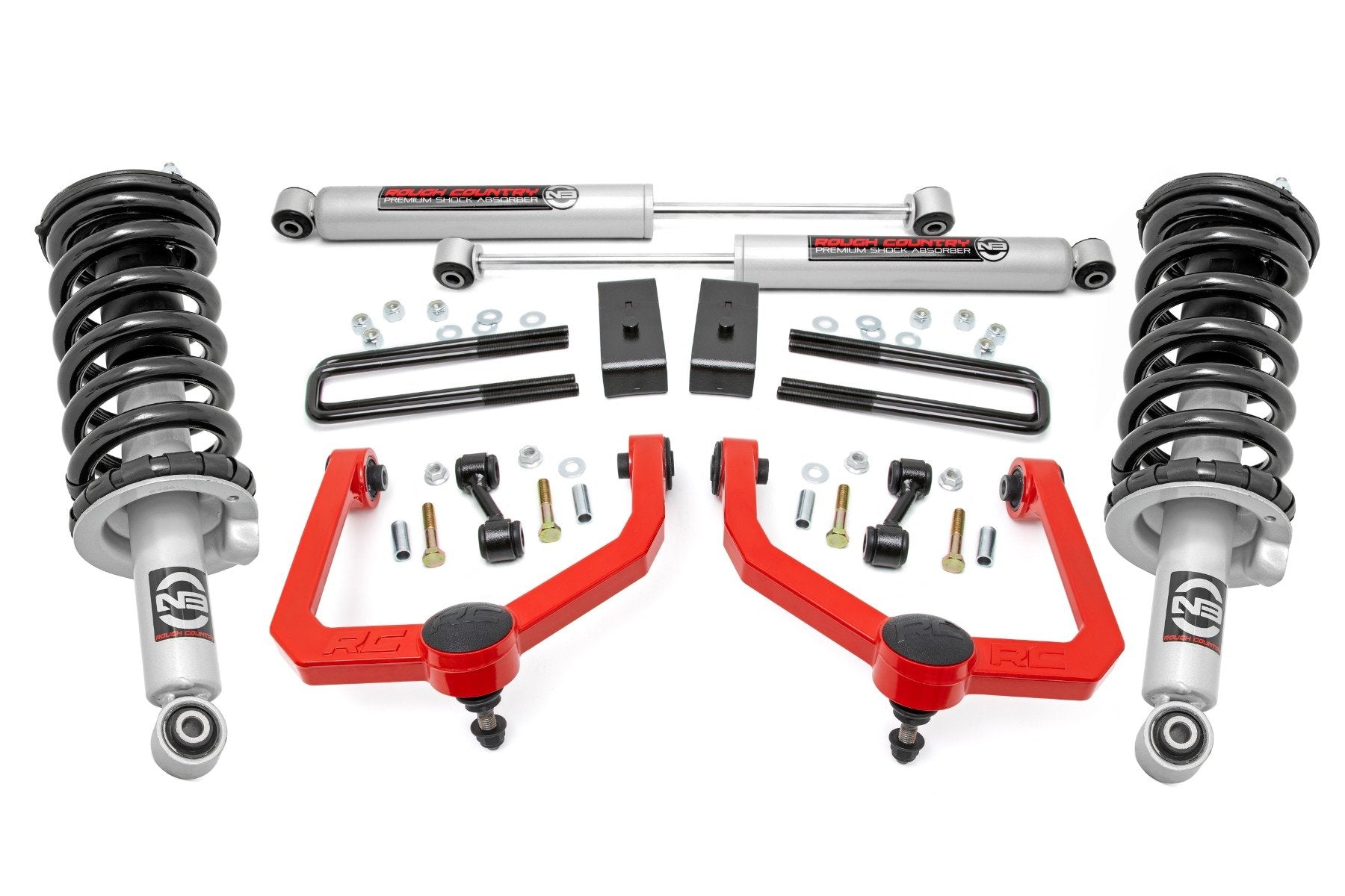 3 Inch Lift Kit for Nissan Titan 4WD (2017-2024) | Heavy Duty N3 Struts & Shocks | Part# 83431RED | Off-Road Suspension Upgrade for Better Ground Clearance & Performance