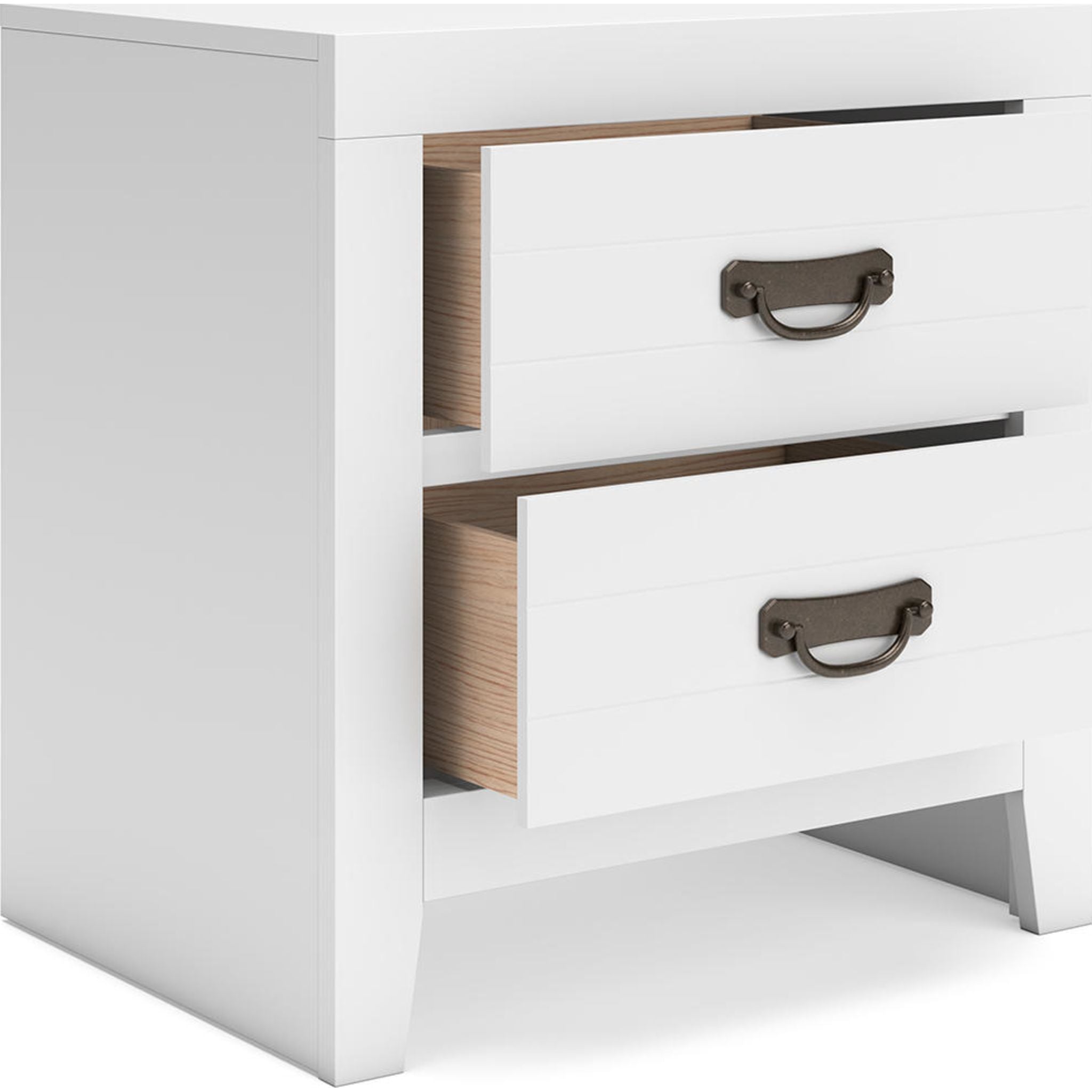 Binterglen 6-Piece Queen Size Bedroom Furniture Set - White Wooden Bed Frame with Nightstands & Dresser for Modern Master Bedroom Decor