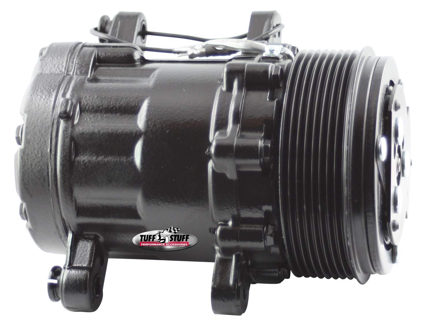 Tuff Stuff Universal Peanut Style Air Conditioning Compressor - R-134A Compatible with 8 Rib Serpentine Pulley (Black) | Perfect for Car AC Repair & Automotive Cooling System Upgrades