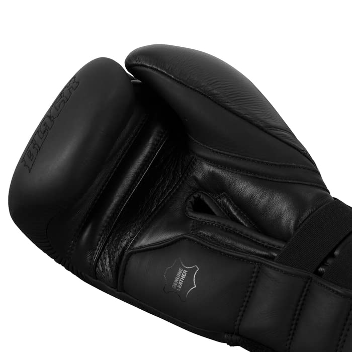 Premium Black Bolstered Leather Boxing Gloves - Heavy Bag Training, Kickboxing, MMA & Punching Bag Workouts - Durable Leather for Gym, Home & Professional Use