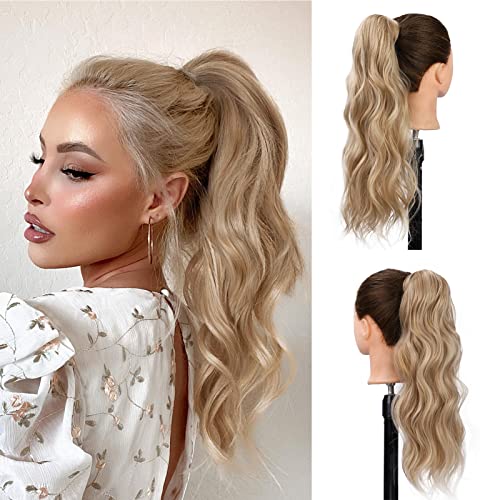Isaic Long Wavy Ponytail Hair Extension - Heat Resistant Synthetic Hairpiece for Women | Wrap Around Ponytail for Daily Wear, Parties & Special Occasions