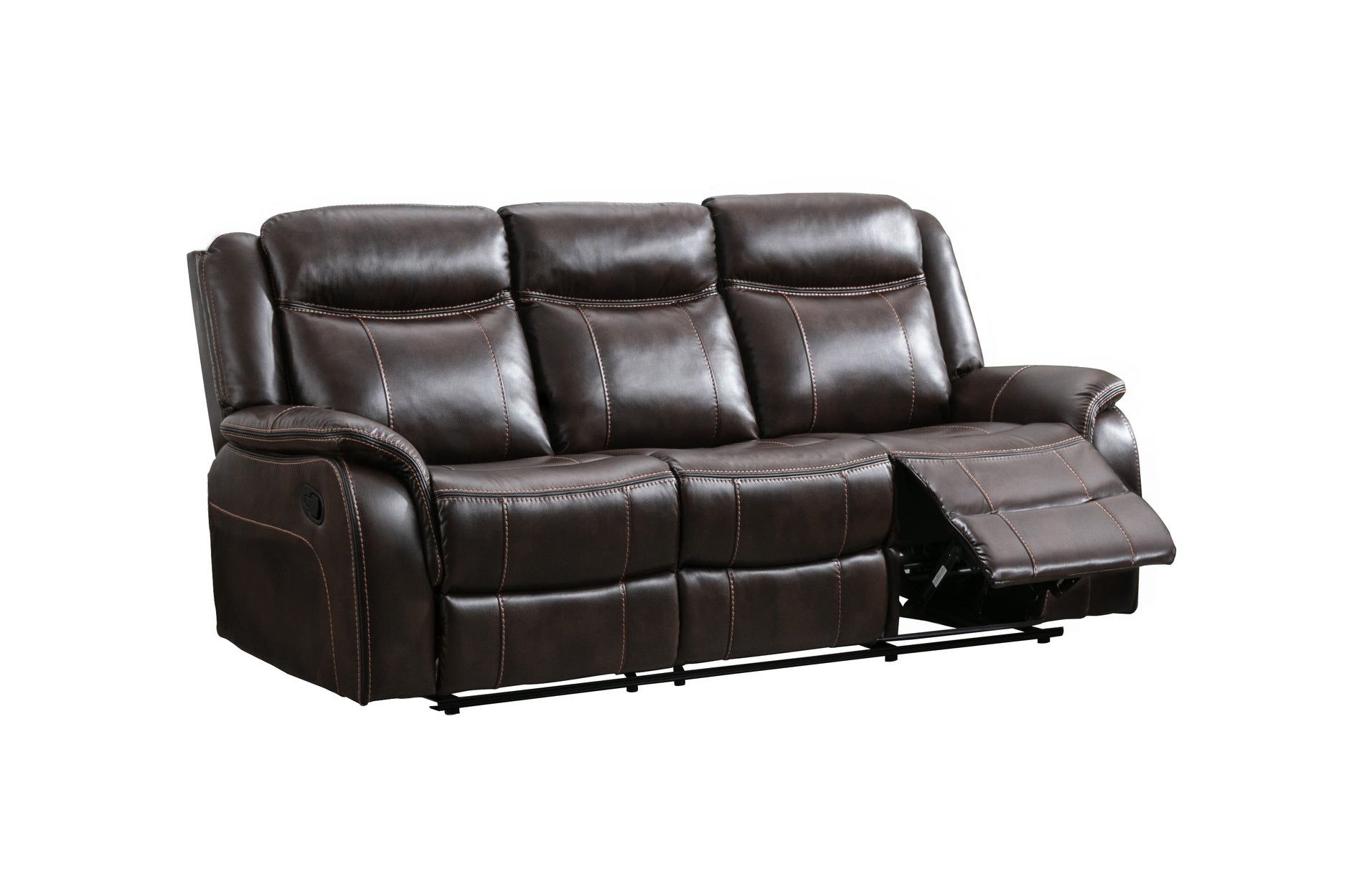 Brown Paxton Reclining Living Room Set - 3-Piece Sofa and Loveseat with Cup Holders - Perfect for Family Movie Nights and Relaxing in Your Home Theater