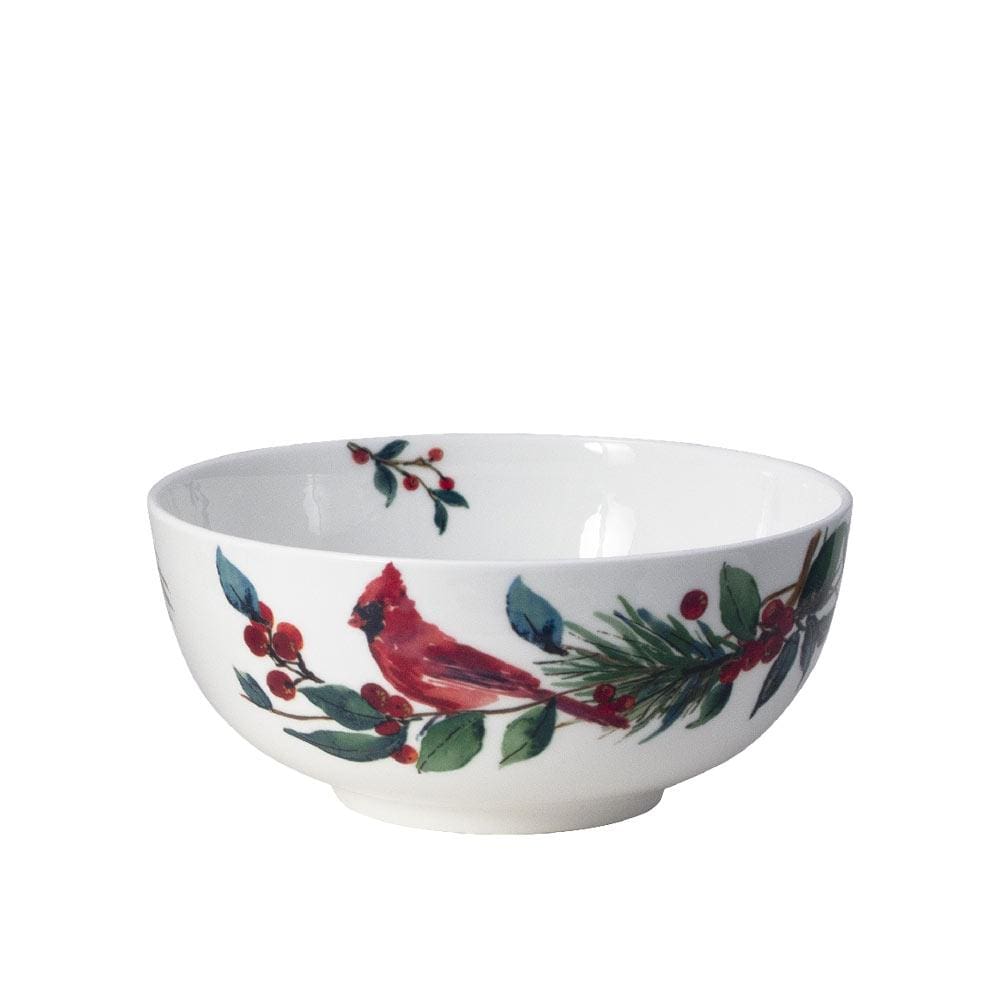 24-Piece Winter Cardinal Dinnerware Set - Service for 6, Elegant Tableware for Holiday Dinners & Family Gatherings