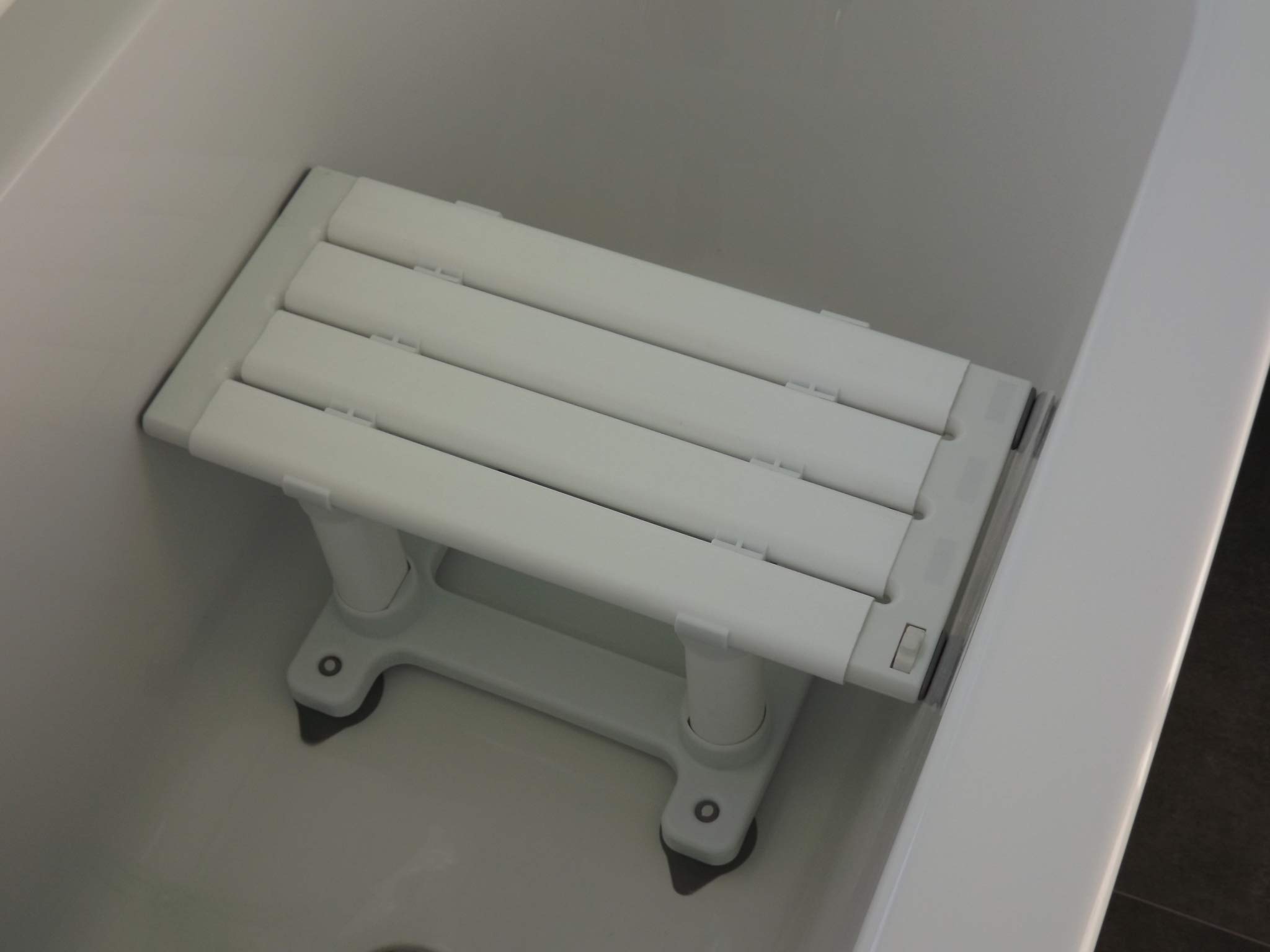 Ultra Comfort Mobility Smart Medeci Bath Seat - 12 Inch White Plastic Shower Chair with Non-Slip Rubber Feet for Elderly & Disabled - Ideal for Safe Bathing & Showering