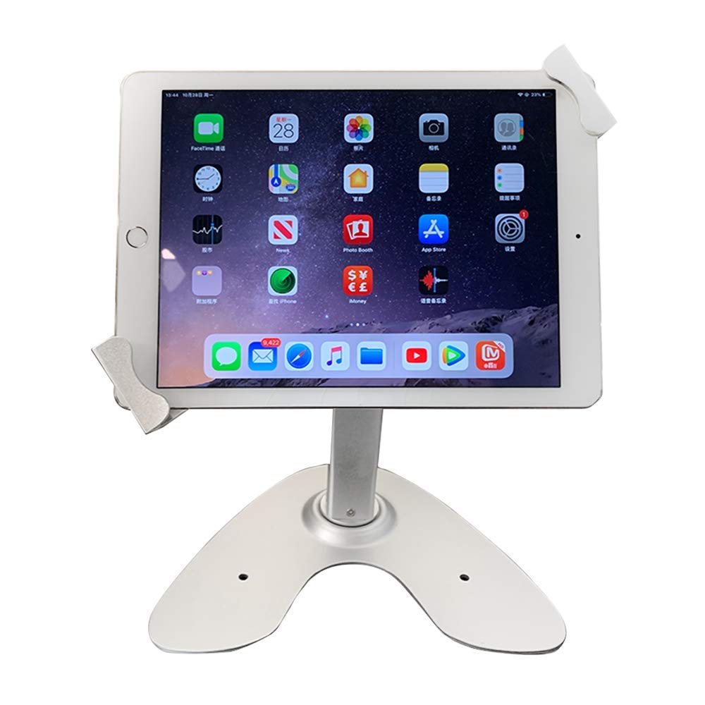 Universal Tablet POS Stand Holder with Lock & Key - Secure Anti-Theft Desktop Enclosure for iPad, iPad Air, iPad Mini, Samsung Galaxy & 7-10