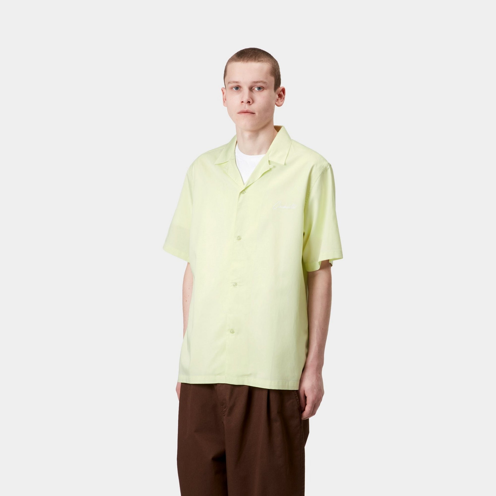 Delray Shirt for Men | Breathable Air Green & White Casual Button Down Shirt | Perfect for Office, Travel & Outdoor Activities