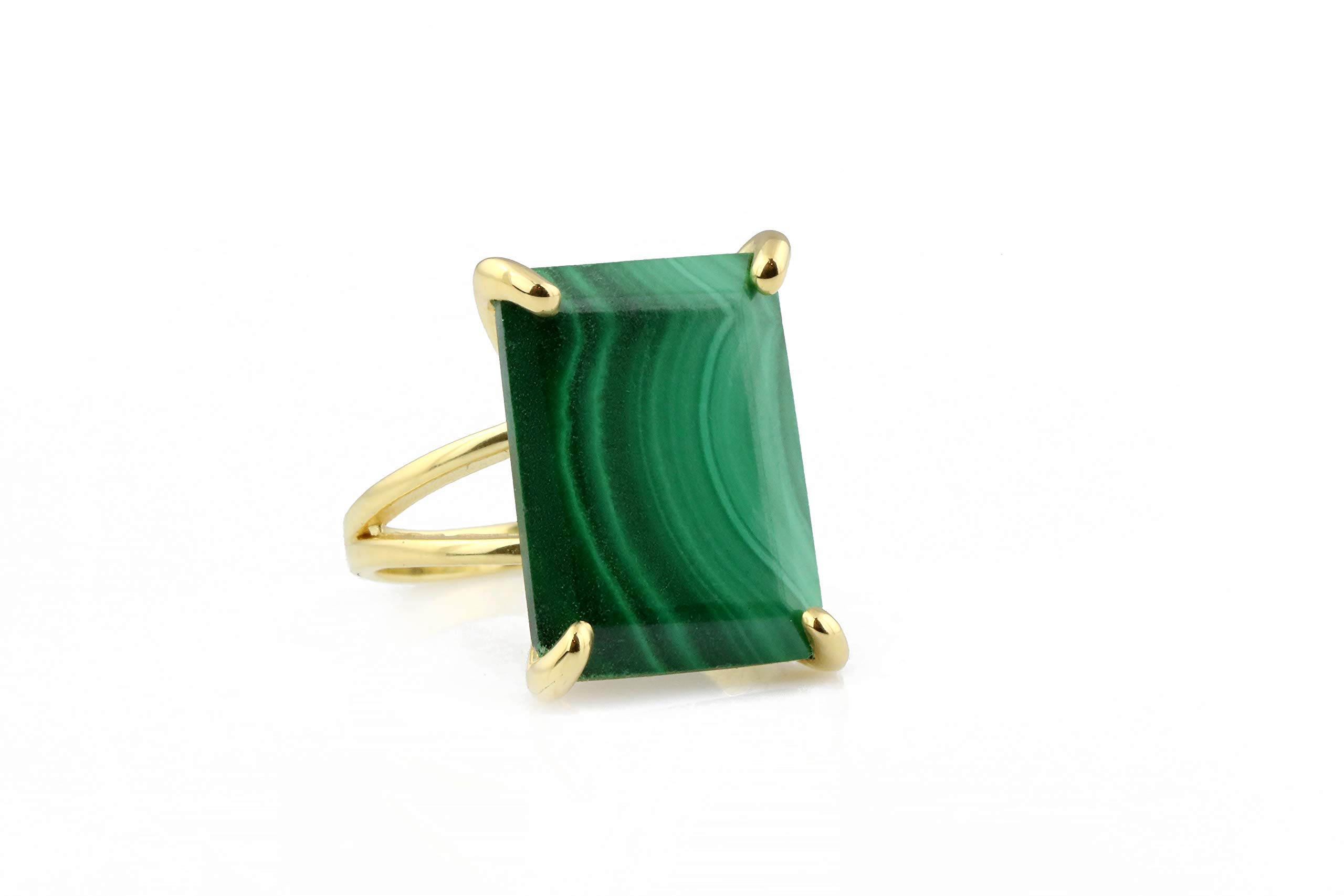 Malachite Crystal Statement Ring for Women - Handmade Jewelry Gift for Her - Perfect for Casual & Bridal Wear