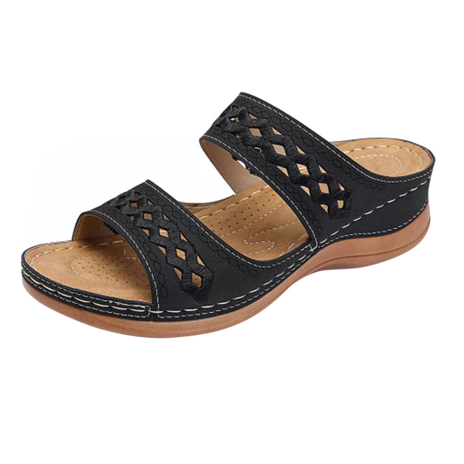 Women's Summer Wedge Sandals - Fashionable Slip-On Slippers with Adjustable Straps for Beach, Travel & Dressy Occasions | Comfortable Slide Shoes for Casual Outings & Vacation Wear