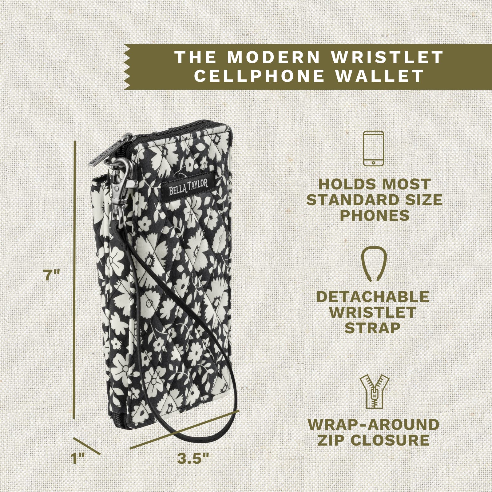 Bella Taylor Women's RFID Blocking Cell Phone Wristlet Wallet with Smartphone Pocket - Perfect for Travel, Shopping & Everyday Use