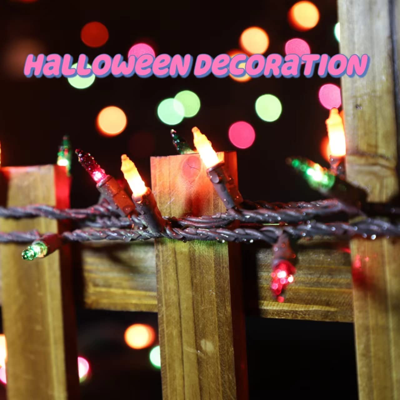 Super Bright 100 LED Extendable Halloween String Lights - 19.6ft UL Certified Orange Purple Green Mini Bulb Lights for Outdoor Christmas Tree Garden Party Decor | Perfect for Halloween, Christmas, Patio, Yard & Holiday Decoration