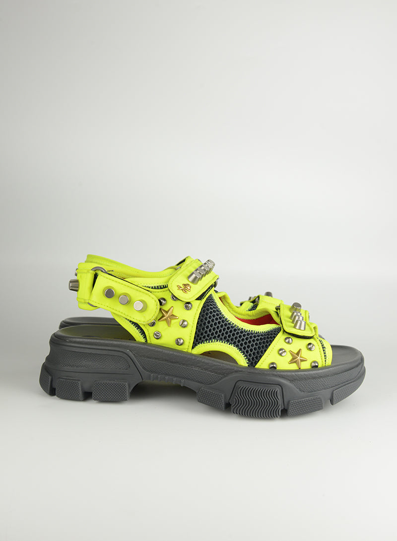 Gucci Flashtrek Yellow Sandals - Size 39 | Stylish & Comfortable Women's Fashion Sandals for Summer Outfits, Beach Vacations & Casual Wear