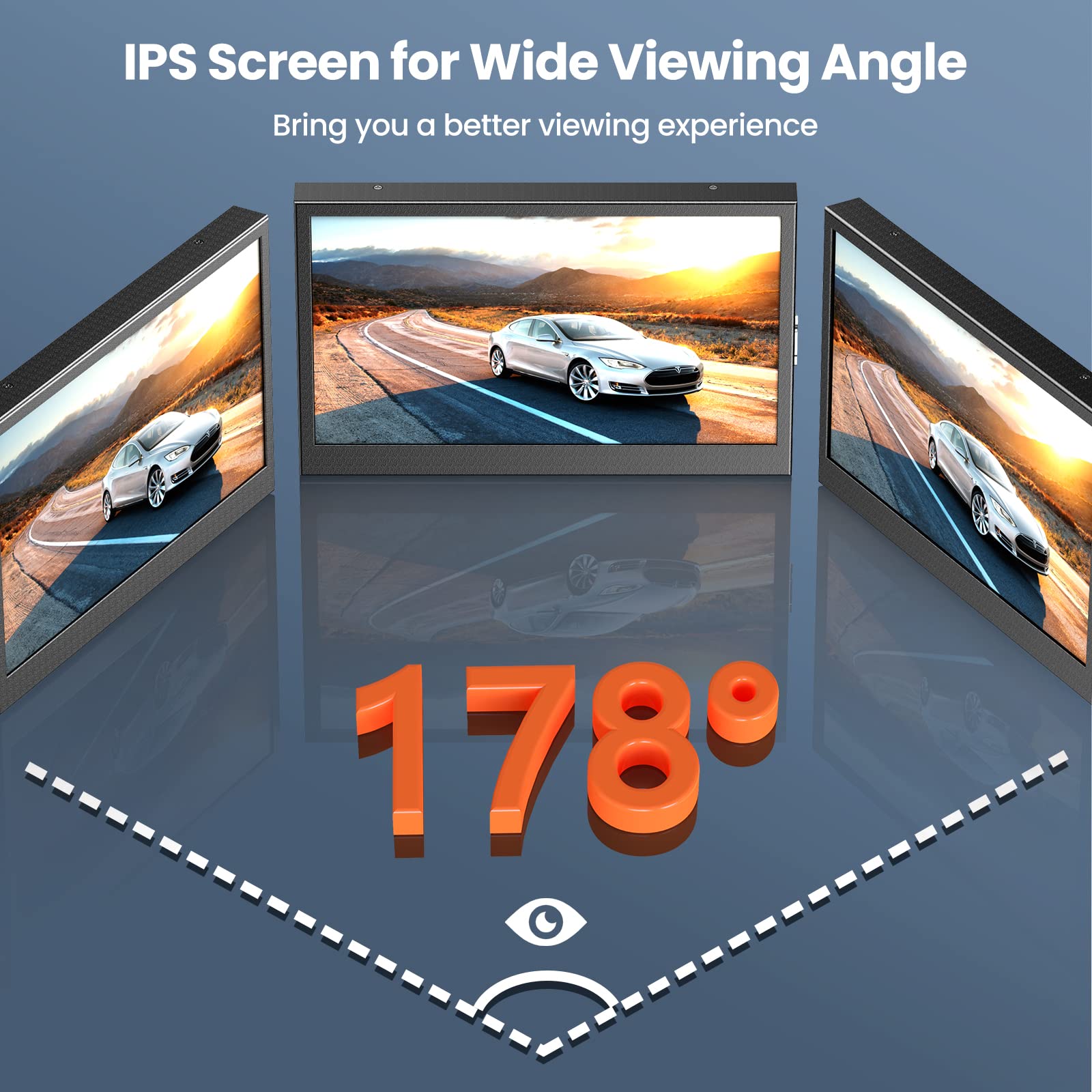 Eyoyo 12 Inch IPS Mini Monitor - Portable HDMI/VGA Secondary Screen for Laptop, PC, CCTV Security with 1366x768 Resolution & Built-in Speakers | Perfect for Travel, Office & Home Surveillance