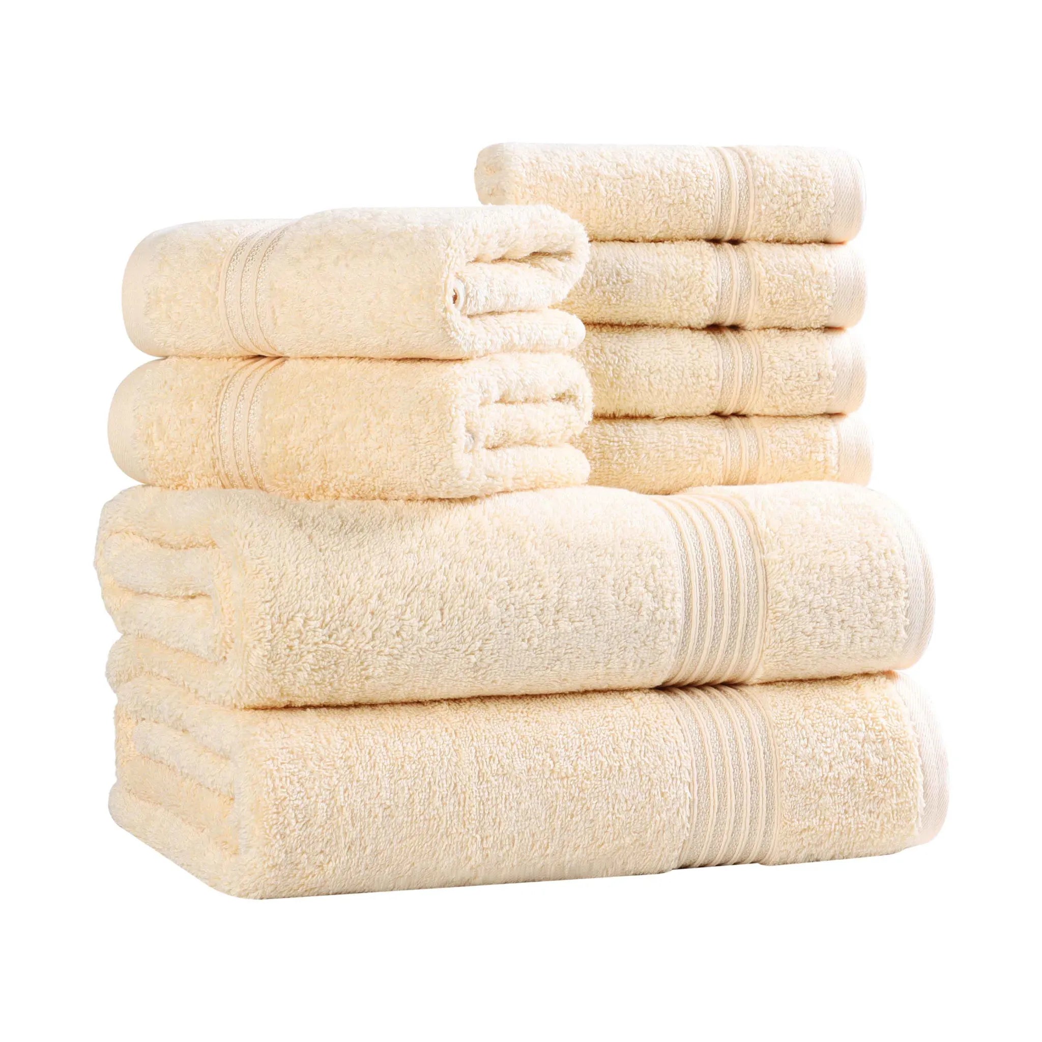 Premium Heritage Egyptian Cotton Plush Heavyweight 8-Piece Bath Towel Set - Ultra Soft & Absorbent for Spa, Luxury Hotel & Home Bathroom Use