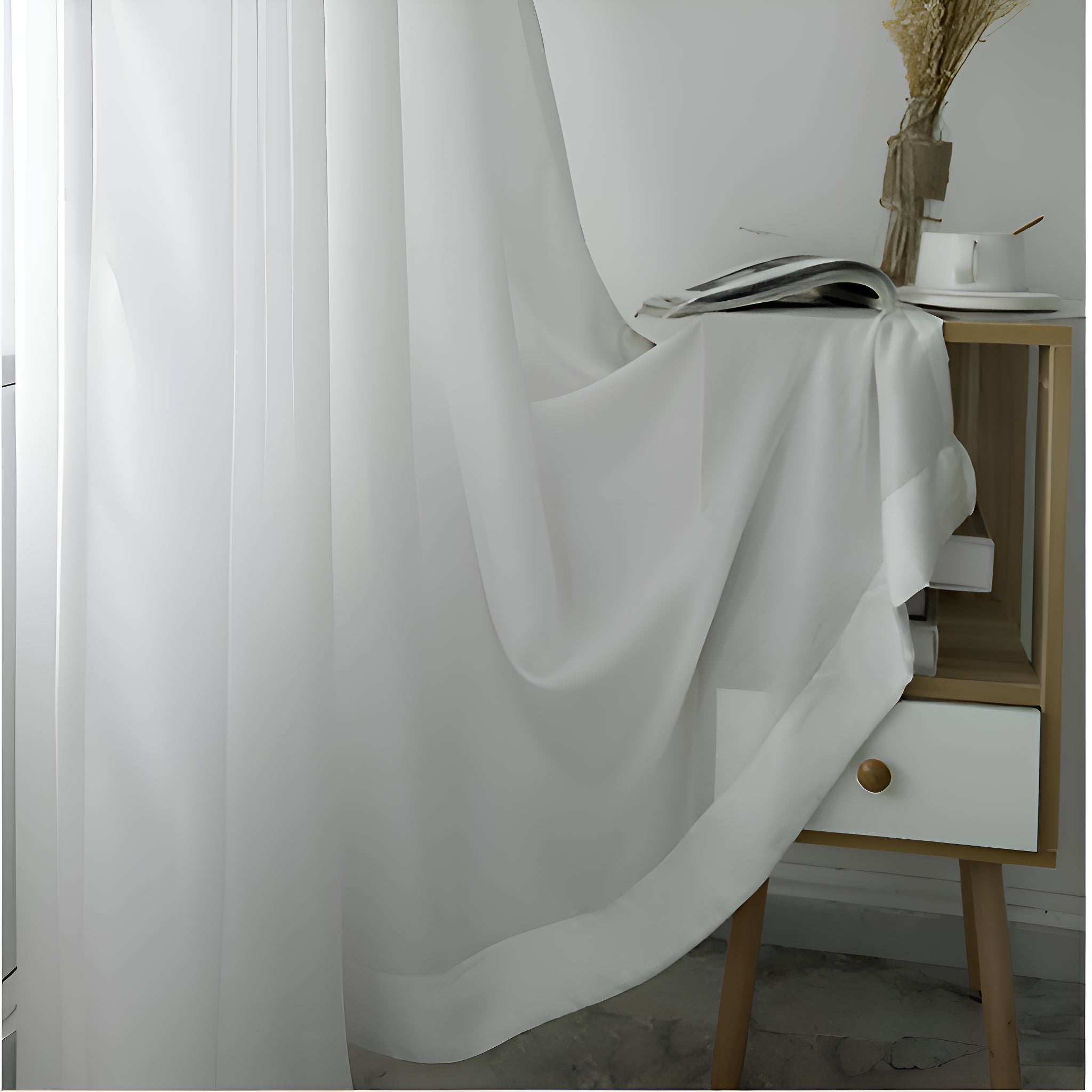 Marissa Solid Color Sheer Grommet Curtains - Lightweight Airy Window Drapes for Living Room, Bedroom & Office - Custom Size Available