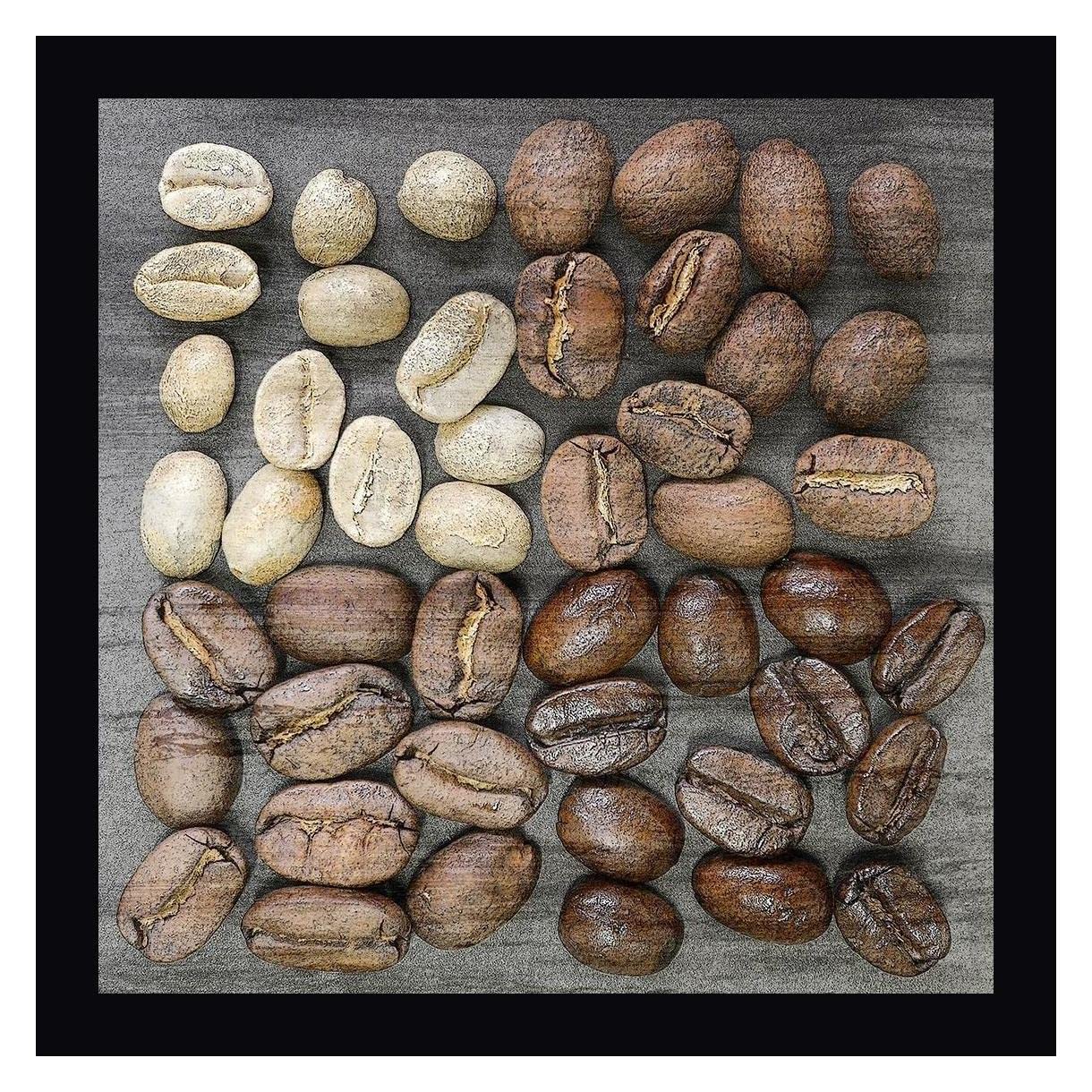 Ann Bailey Coffee Beans 1 - 24x24 Inch Framed Canvas Wall Art Print with Black Frame - Ready to Hang - Perfect for Living Room, Bedroom & Office Decor