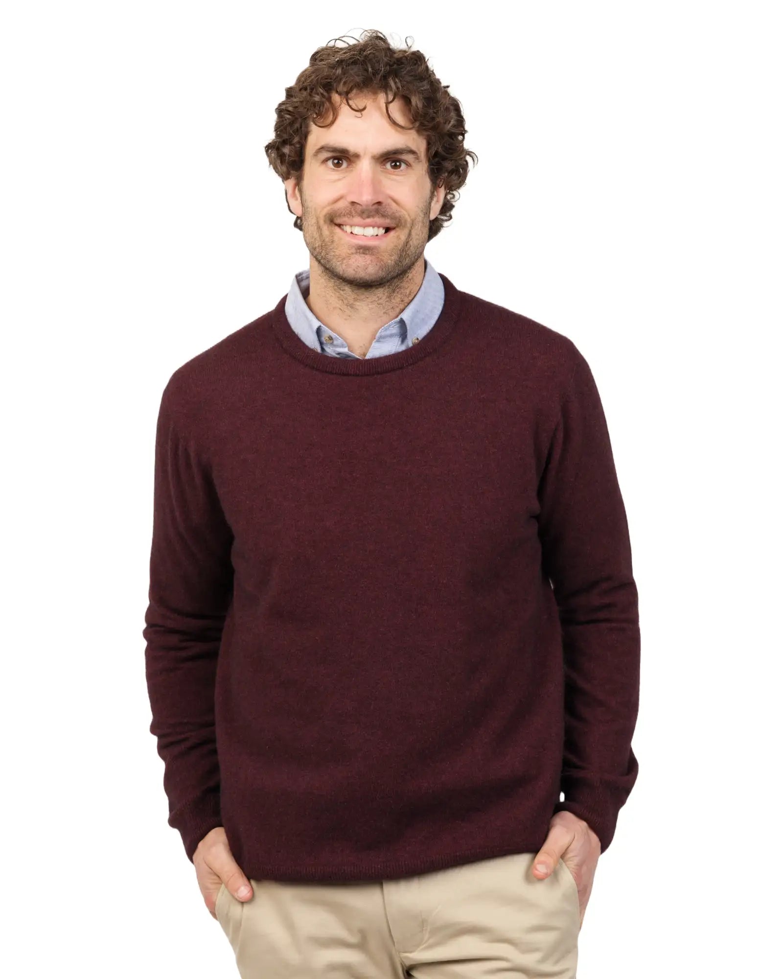 Shiraz Men's Possum Merino Wool Crew Neck Sweater - Warm Winter Knit Pullover for Outdoor Activities NB120 | Hiking, Camping & Casual Wear