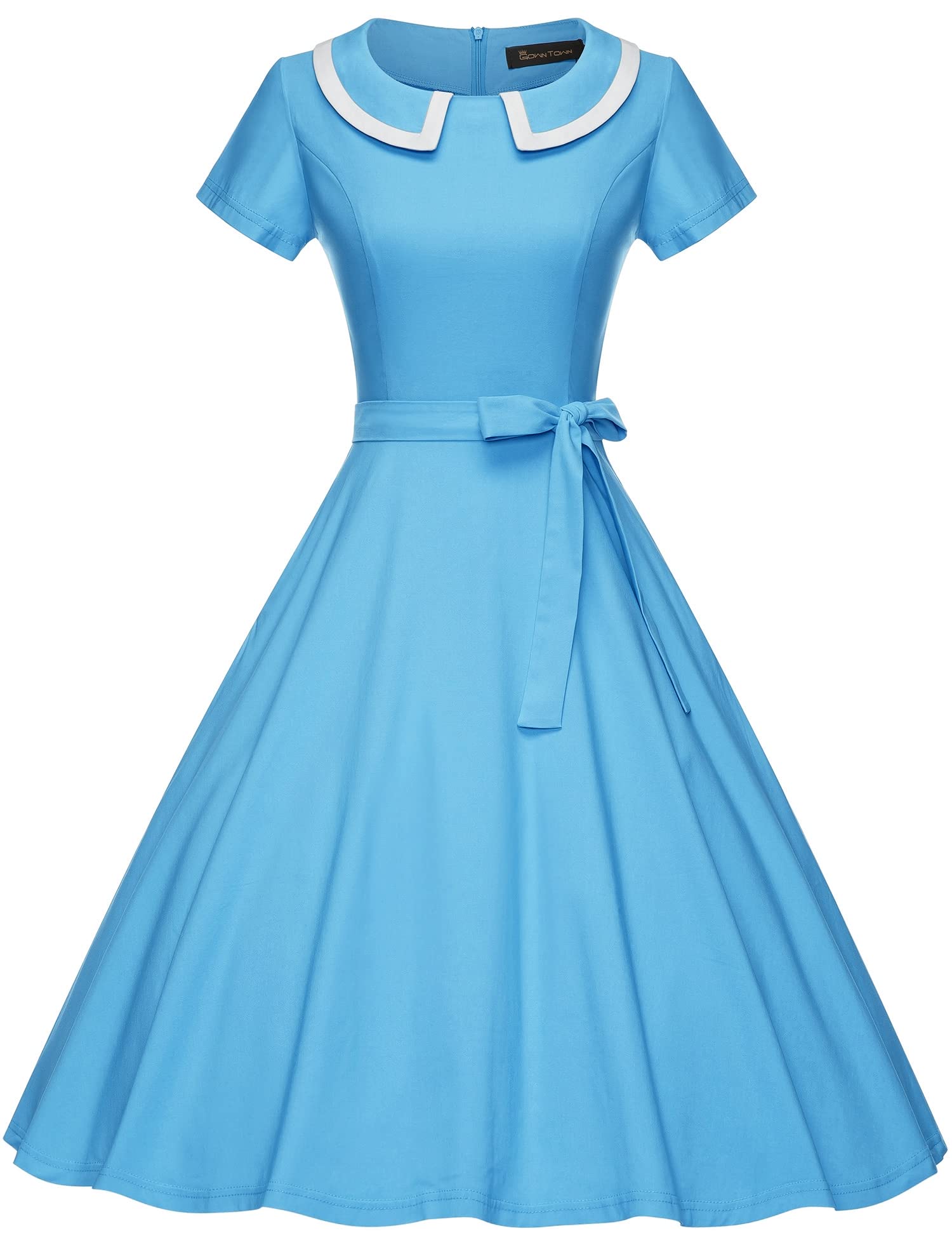 Vintage 1950s Swing Dress for Women - Stretchy Retro A-Line Dress by GownTown | Perfect for Cocktail Parties, Date Nights & Vintage Fashion Lovers