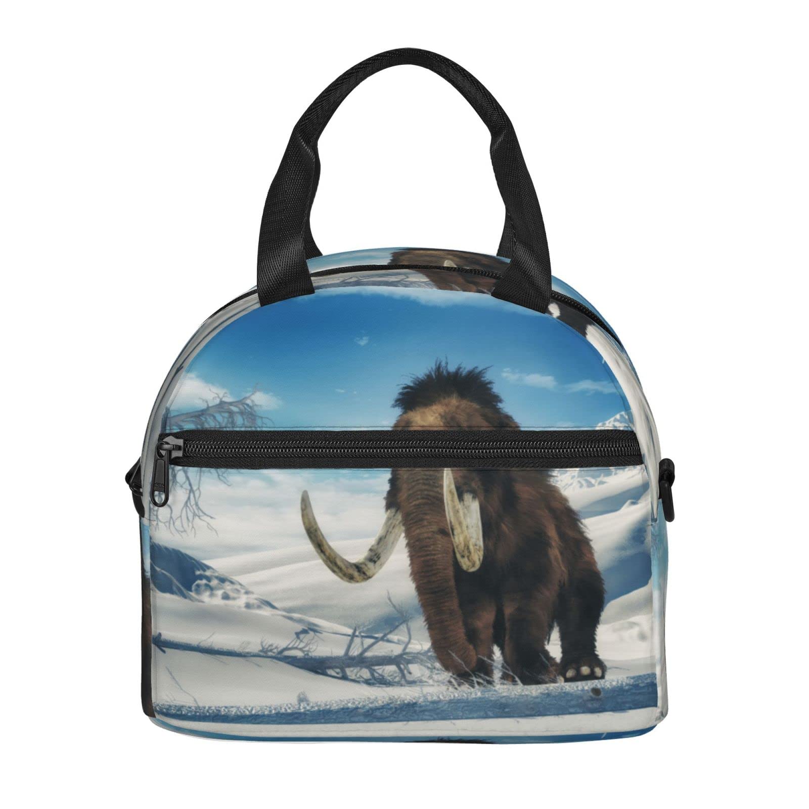 Reusable Insulated Lunch Bag for Women & Men - Mammoth On Ice Stylish Lunch Tote with Adjustable Shoulder Strap | Perfect for Work, School, Picnics & Outdoor Activities