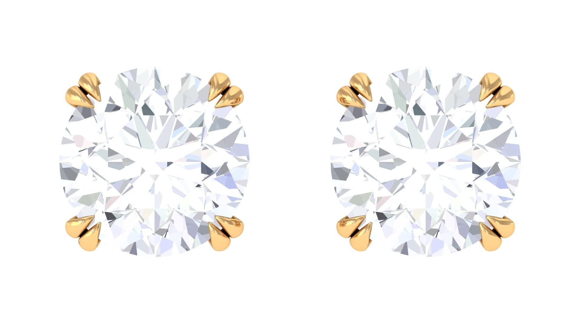3/4 CT Certified Moissanite Stud Earrings for Women - 14K Solid Gold Round Solitaire Earrings | Perfect for Weddings, Anniversaries & Everyday Elegance