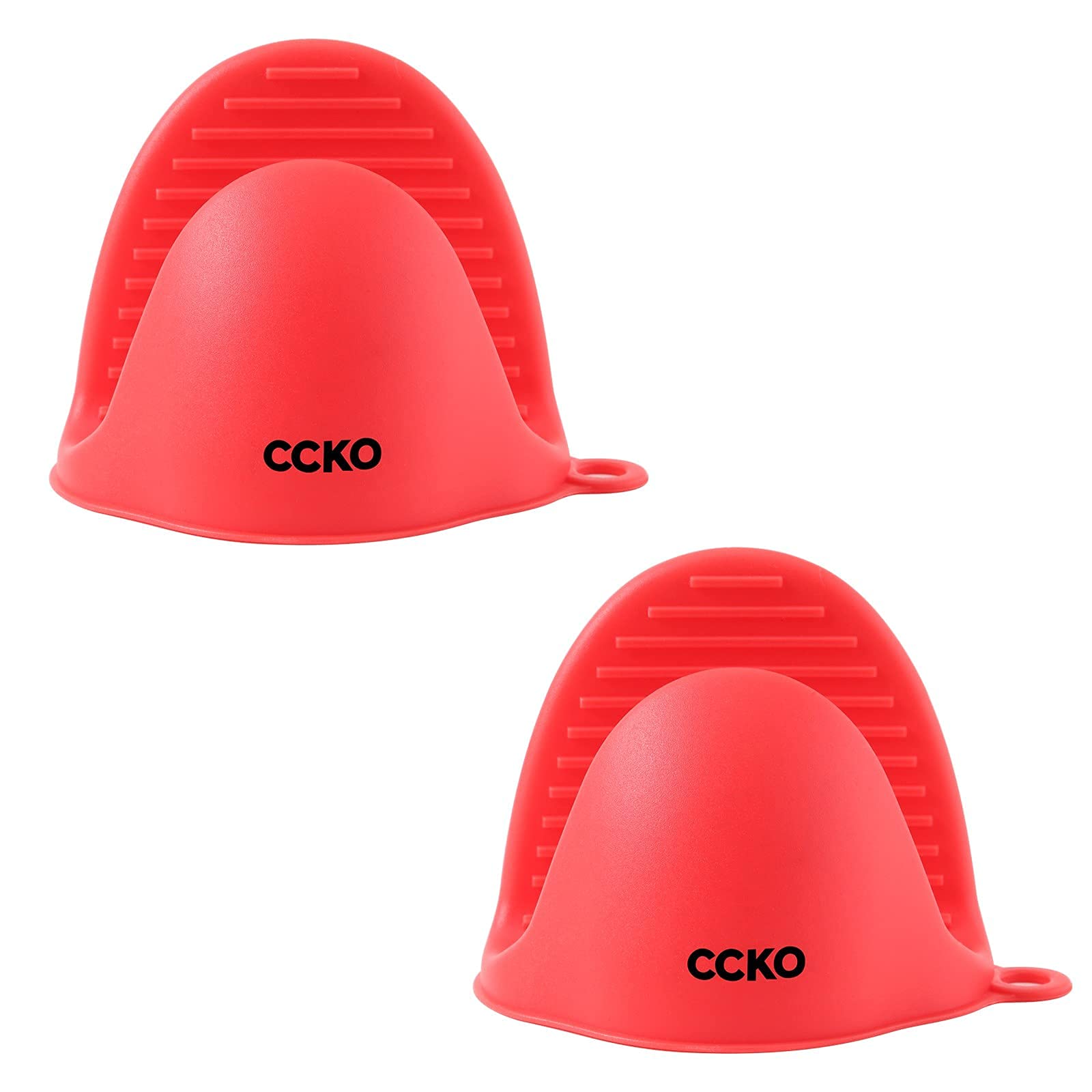 CCKO Mini Oven Gloves - Heat Resistant Silicone Kitchen Mitts for Cooking & Baking - Finger Protection for Grilling, Roasting & Food Handling - Perfect Gift for Home Chefs (Orange)
