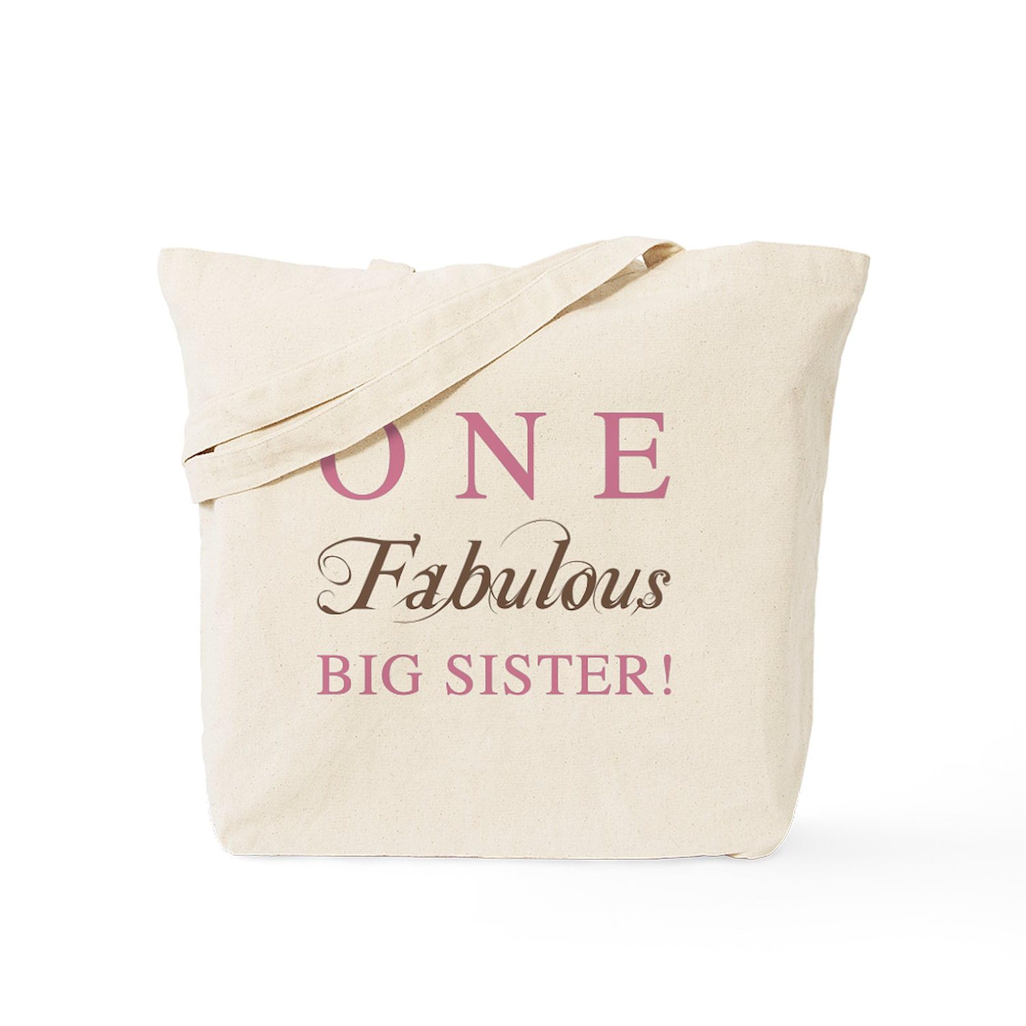 One Fabulous Big Sister Tote Bag - Natural Canvas Reusable Shopping Bag for Women - Perfect for Groceries, Beach Trips & Everyday Use