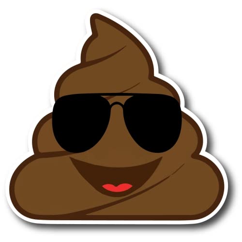 5 Inch Cute Sunglasses Poop Emoticon Magnet Decal - Fun Self-Expression Car Decoration for Truck, SUV & Metal Surfaces | Perfect for Office, Fridge & Locker Humor