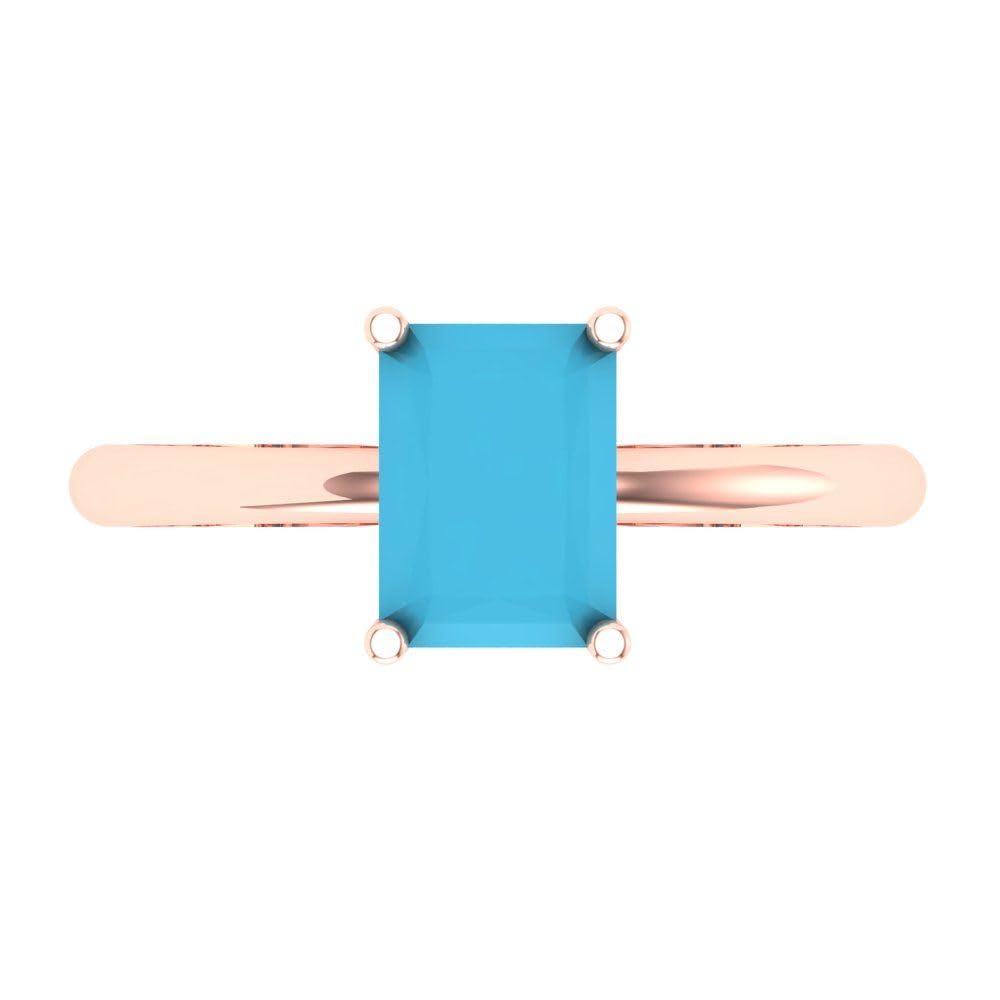 1.75ct Radiant Cut Blue Turquoise Solitaire Engagement Ring - VVS1 Clarity, 14k Rose Gold - Designer Wedding & Anniversary Jewelry for Brides & Couples - Perfect for Proposals, Special Occasions & Romantic Gifts