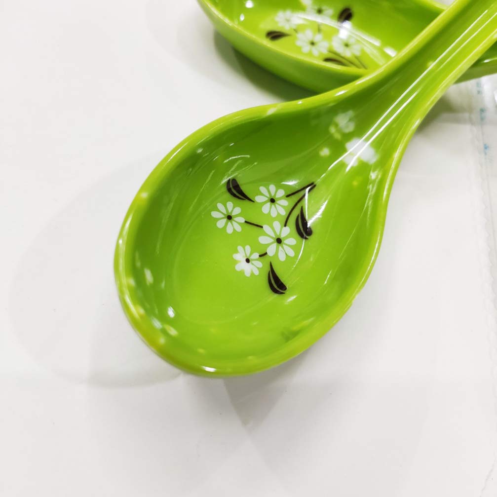 3-Piece Drop-Resistant Heat-Resistant Hook Spoon Set - Durable Soup Spoons, Imitation Ceramic Tableware for Kitchen & Dining - Perfect for Hot Soups, Stews, and Serving Dishes