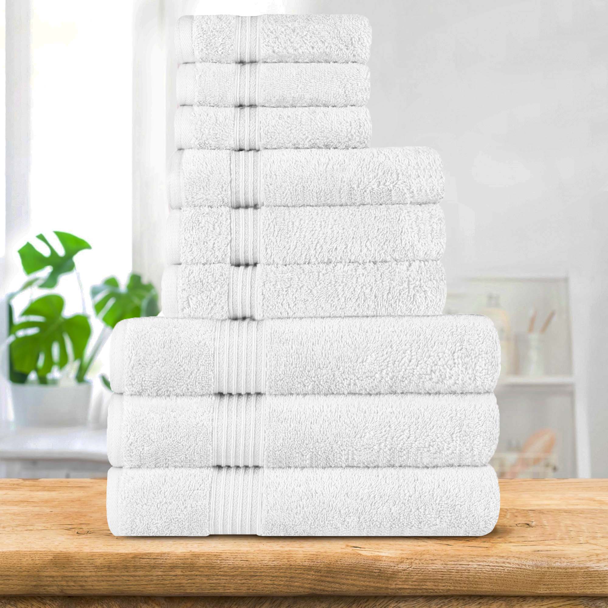 Premium Egyptian Cotton 9-Piece Bath Towel Set - Ultra Soft, Highly Absorbent, Quick-Drying - Perfect for Spa, Bathroom & Luxury Home Use