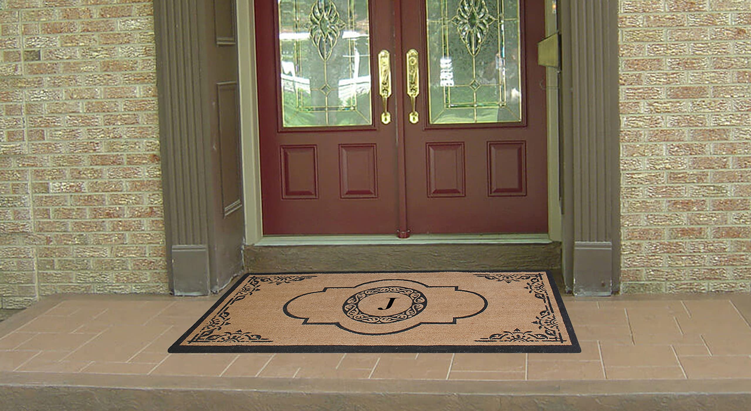 Premium Natural Coir Monogrammed Door Mat - 36x72 Inch Heavy Duty Front Entry Doormat | Anti-Shed, Durable & Easy to Clean | Perfect for Outdoor Entrance, Porch, Patio & Home Decor | Long Lasting Thin Profile Welcome Mat