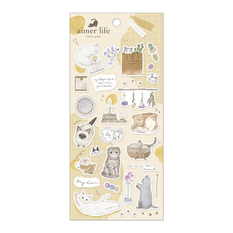 Aimer Life Cute Kitty Cat Stickers - Decorate Your Laptop, Phone, Water Bottle & Notebook for School, Office & Home Decor