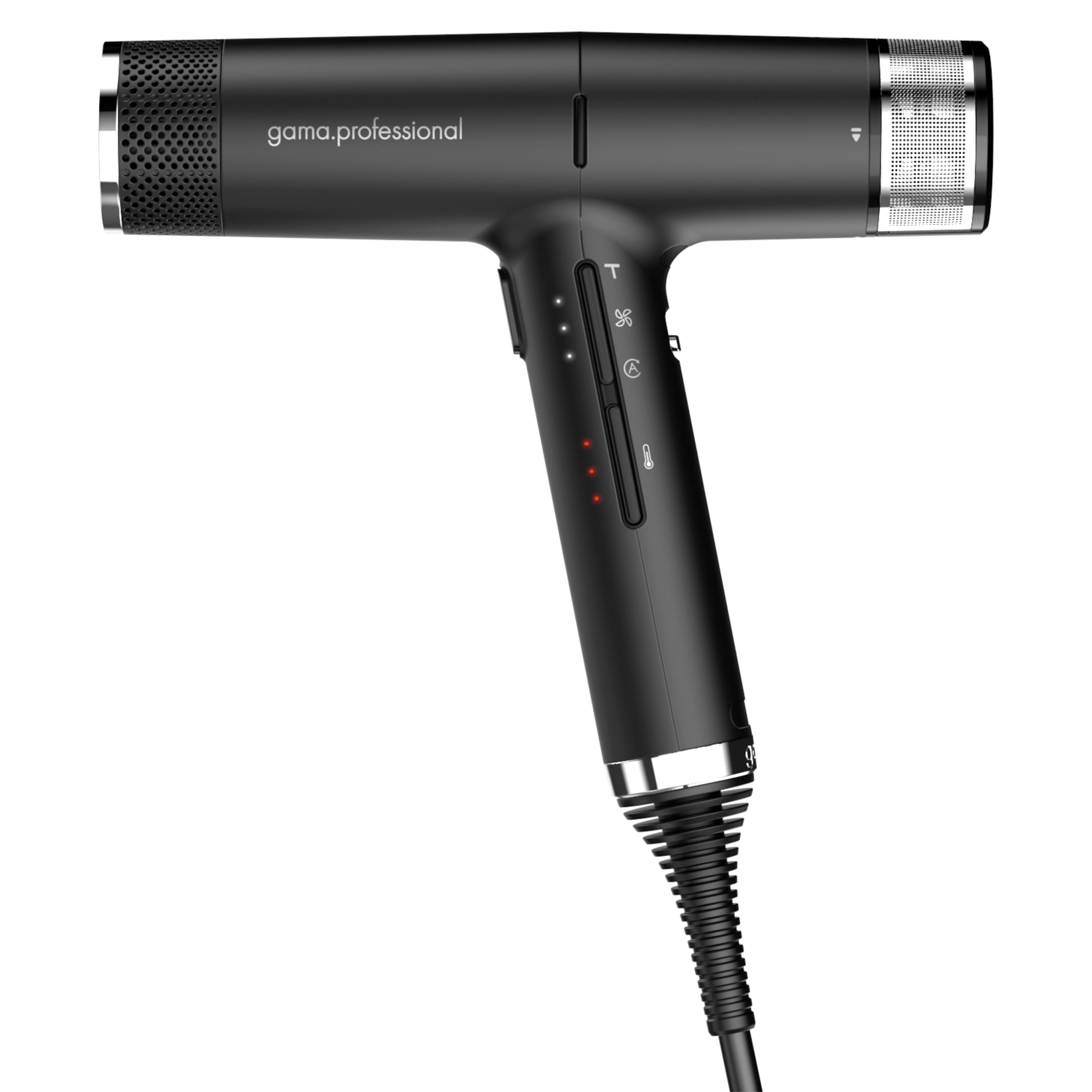 GA.MA Italy Professional iQ2 Perfect Hair Dryer - Ultra Lightweight 110,000 RPM Brushless Motor, Oxy-Active Technology & Turbo Function, 1600W Power, Black - Perfect for Salon Styling & Home Hair Care